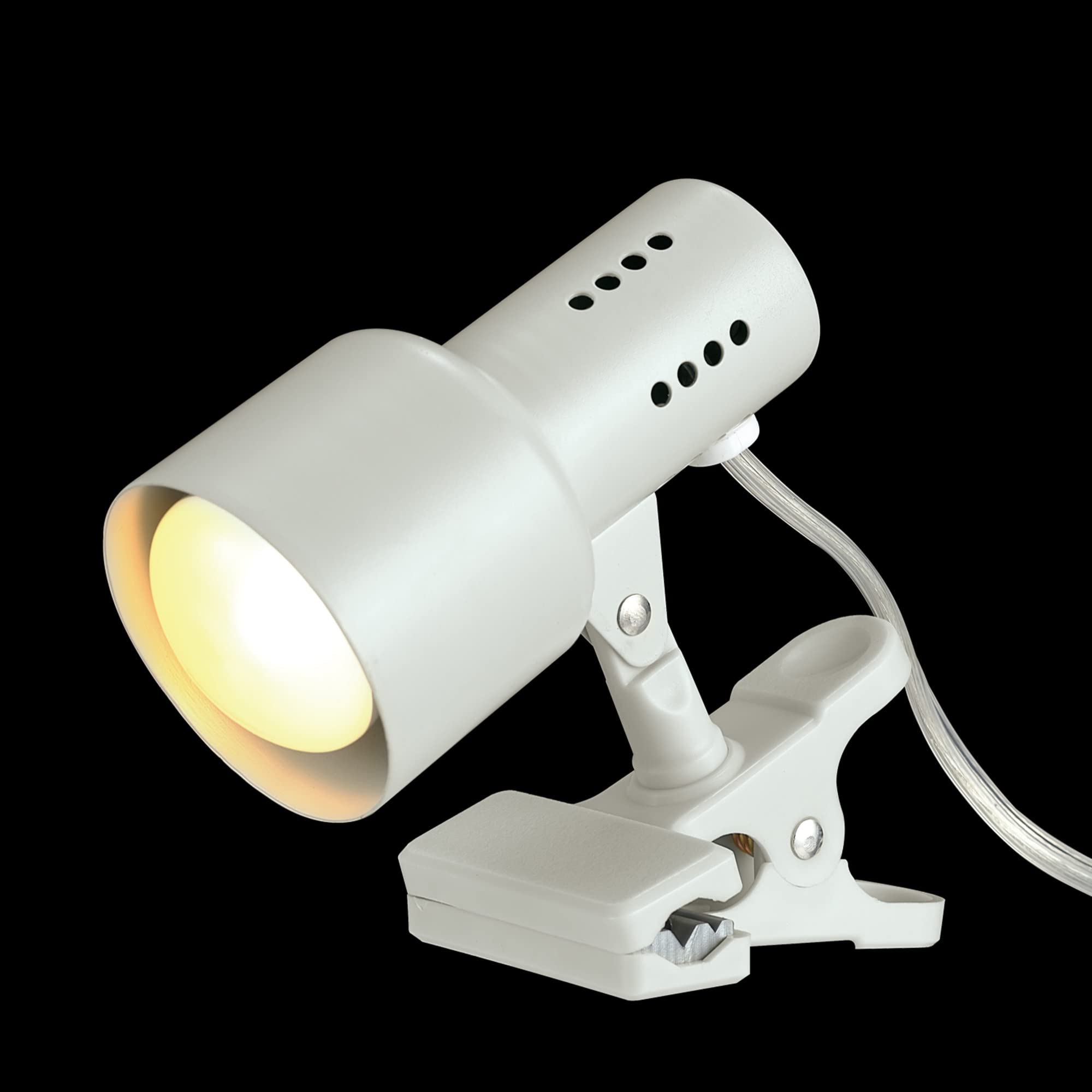 Globe Electric 30293 5.5'' Clip-Arm Desk Lamp, Matte Light Gray, In-Line On/Off Switch, Bulb Included, Home D  Cor, Desk Lamps F