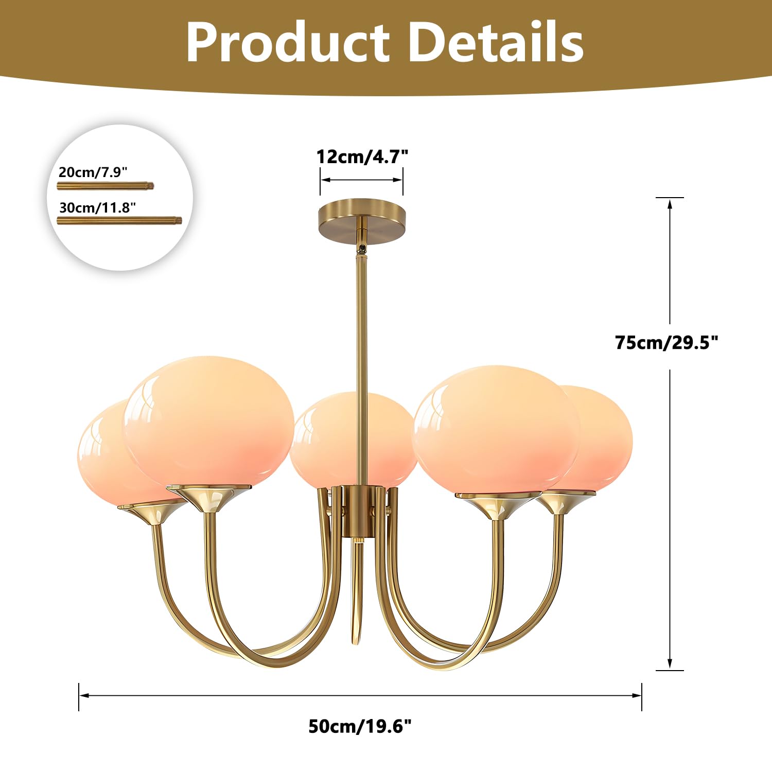 Bokt 5 Light Gold Globe Sputnik Chandelier Modern Pink Glass Sputnik Pendant Lights Kitchen Island Mid Century Vintage Brushed Brass Ball Chandelier Light Fixture For Bedroom Dining Living Room