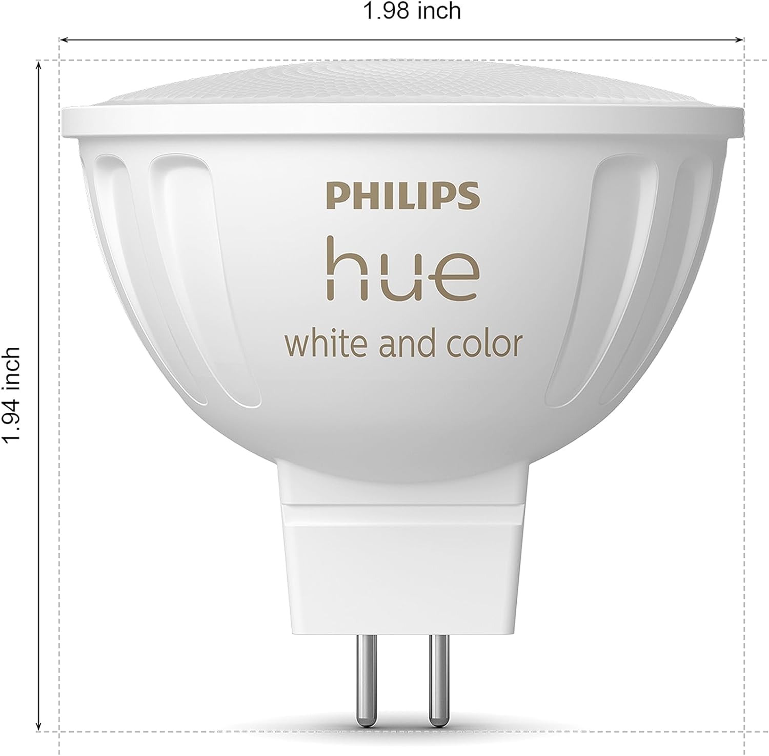 Philips Hue MR16 Smart LED Bulb 2 Pack - White & Color Ambiance - Metal - Model 581074 - Wca