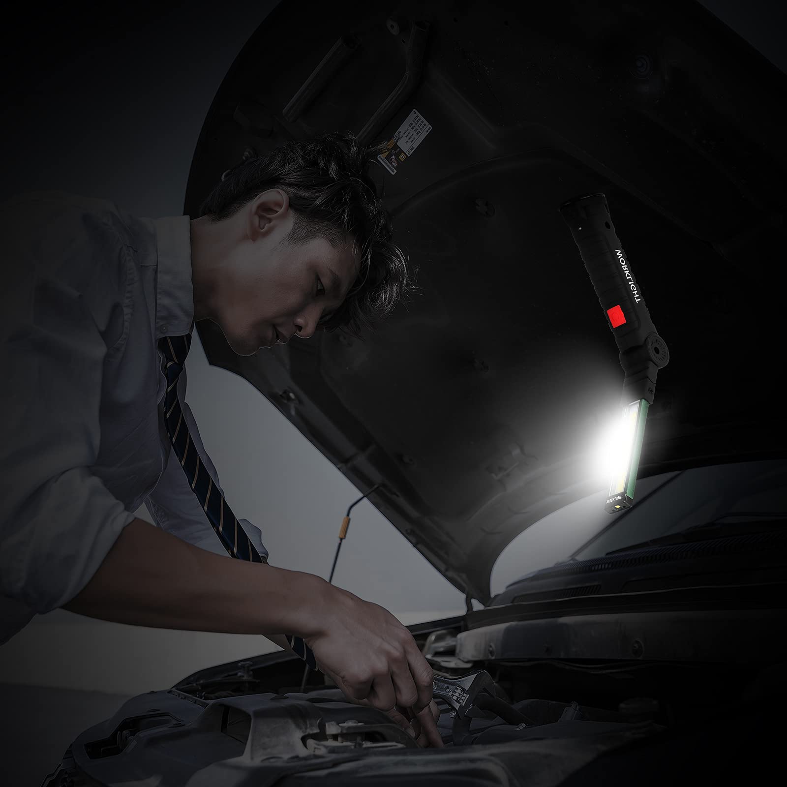 Vagocom 4 Pack LED Rechargeable Work Lights, Flashlight Hand Tools Mens Dad Birthday Gift Magnetic Worklight,360Rotate 5 Modes P