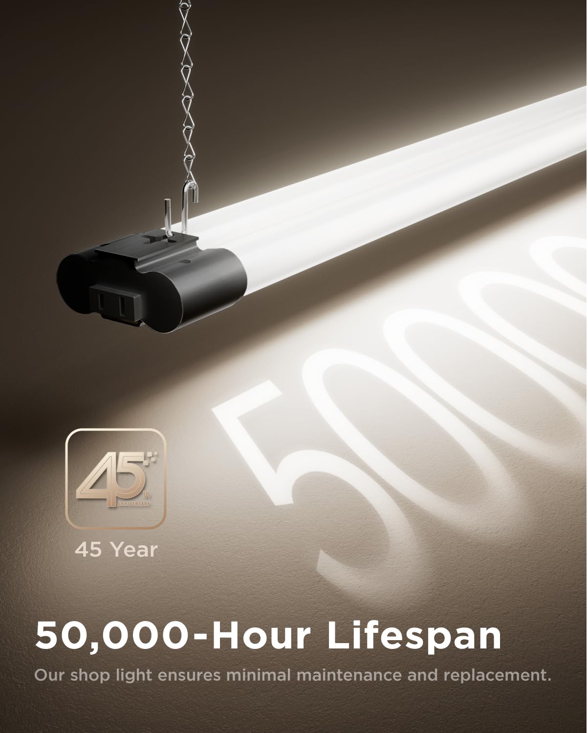 Sunco Linkable Led Utility Shop Light, 4500 Lm, 5000K Daylight, 4Ft, 48 Inch Integrated Fixture For Garage, 40W Equivalent 150W,