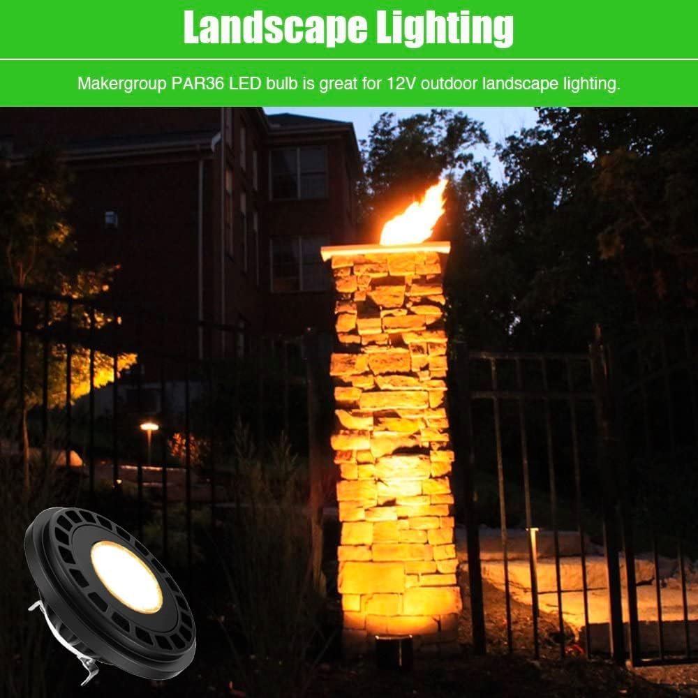 Makergroup Par36 Led Landscape Light Bulb 10W  12V Low Voltage Lighting  Waterproof Spotlight For Outdoor Yard Tree Light  In-Ground Well Light  Warm White 2700K-3000K