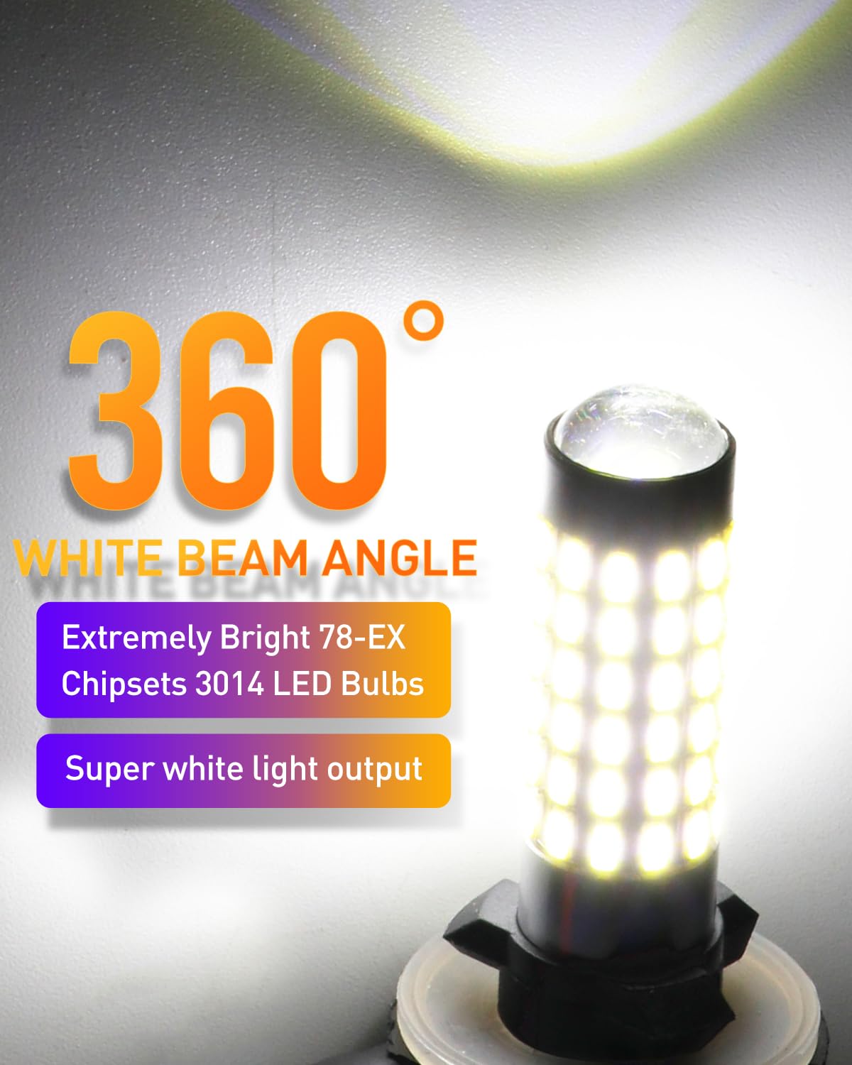 LUYED 881 LED Fog Light Bulb 1800 Lumens Super Bright 3014 78-EX Chipsets 889 894 896 Led Bulbs with Projector for Fog Lights,Xe