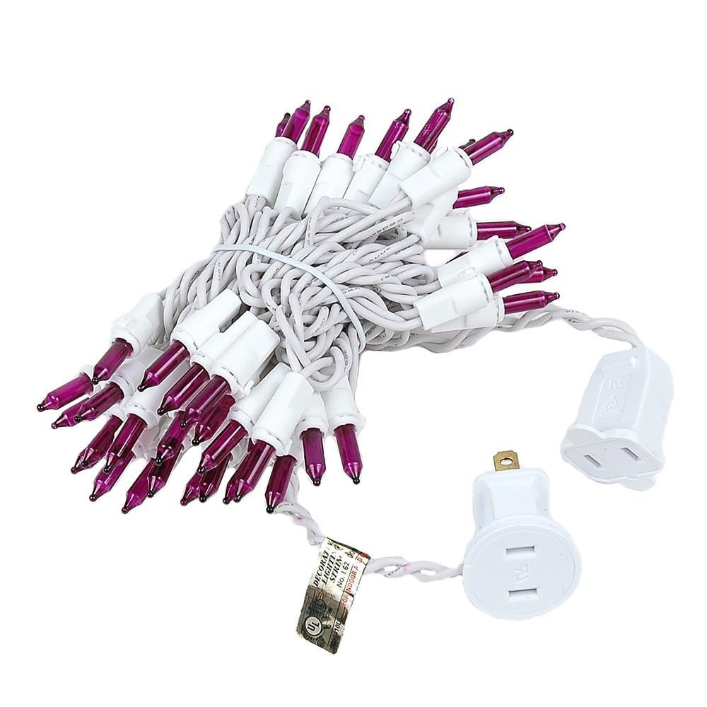 Novelty Lights 50 Bulb Mini Light String, Purple, 11 Feet, UL Listed, Connectable, Indoor/Outdoor, Model MRD-25B-2