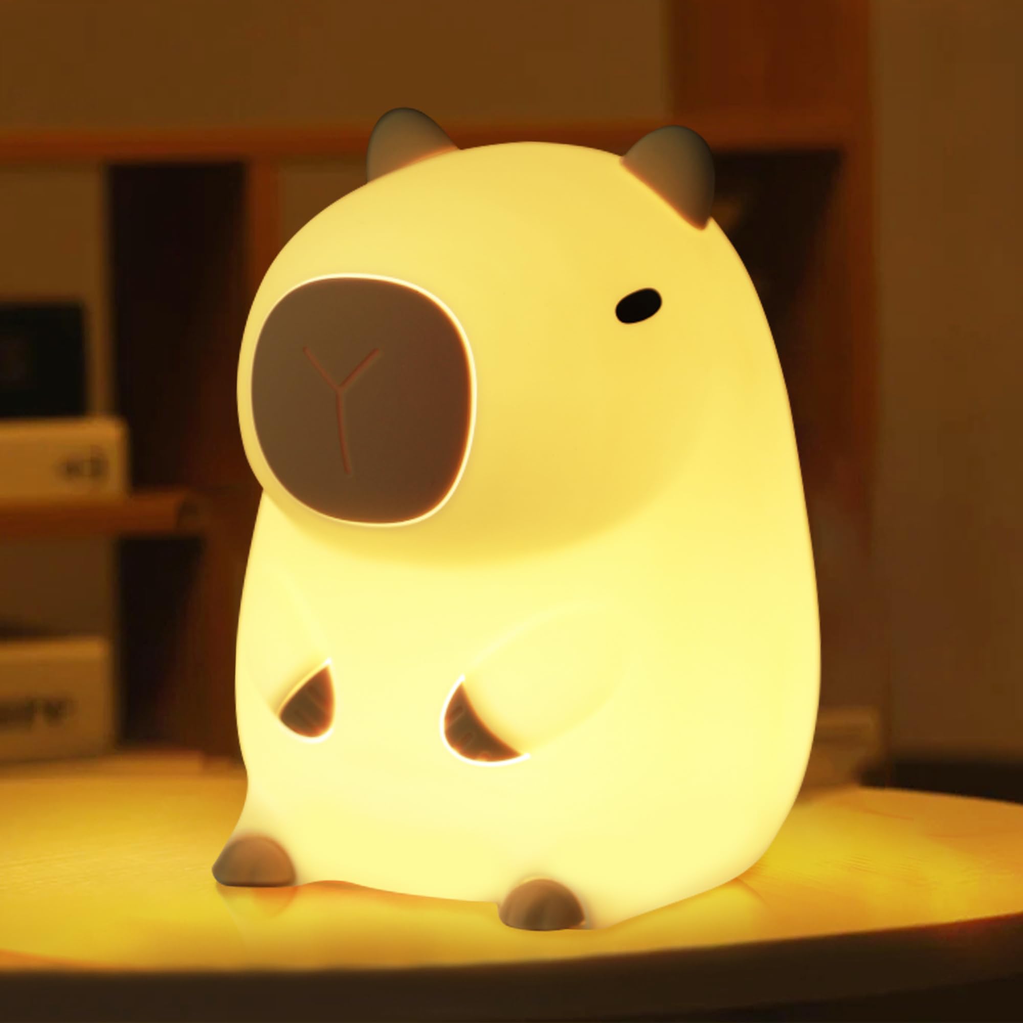 Anywin Capybara Night Light - Silicone, Rechargeable, Timer & Dimmer, Cute Nursery Lamp, Model FS-S019-AW
