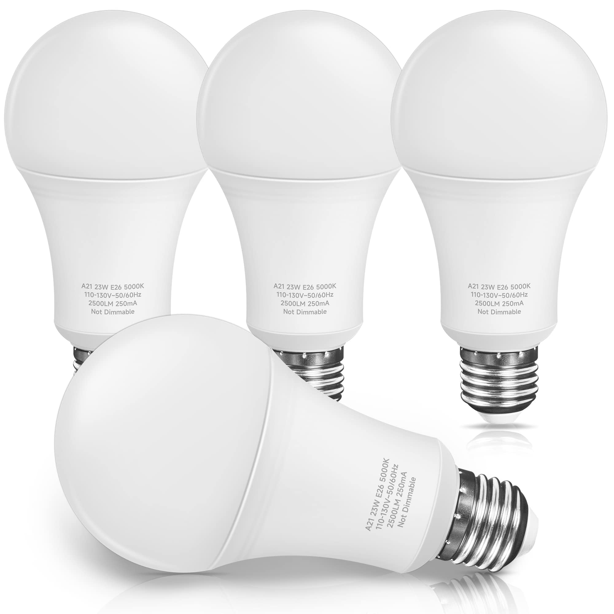 Unilamp Super Bright White Led Light Bulbs, 23W A21 Led Light Bulbs, 150 Watt - 200 Watt Equivalent, Daylight White 5000K, 2500L