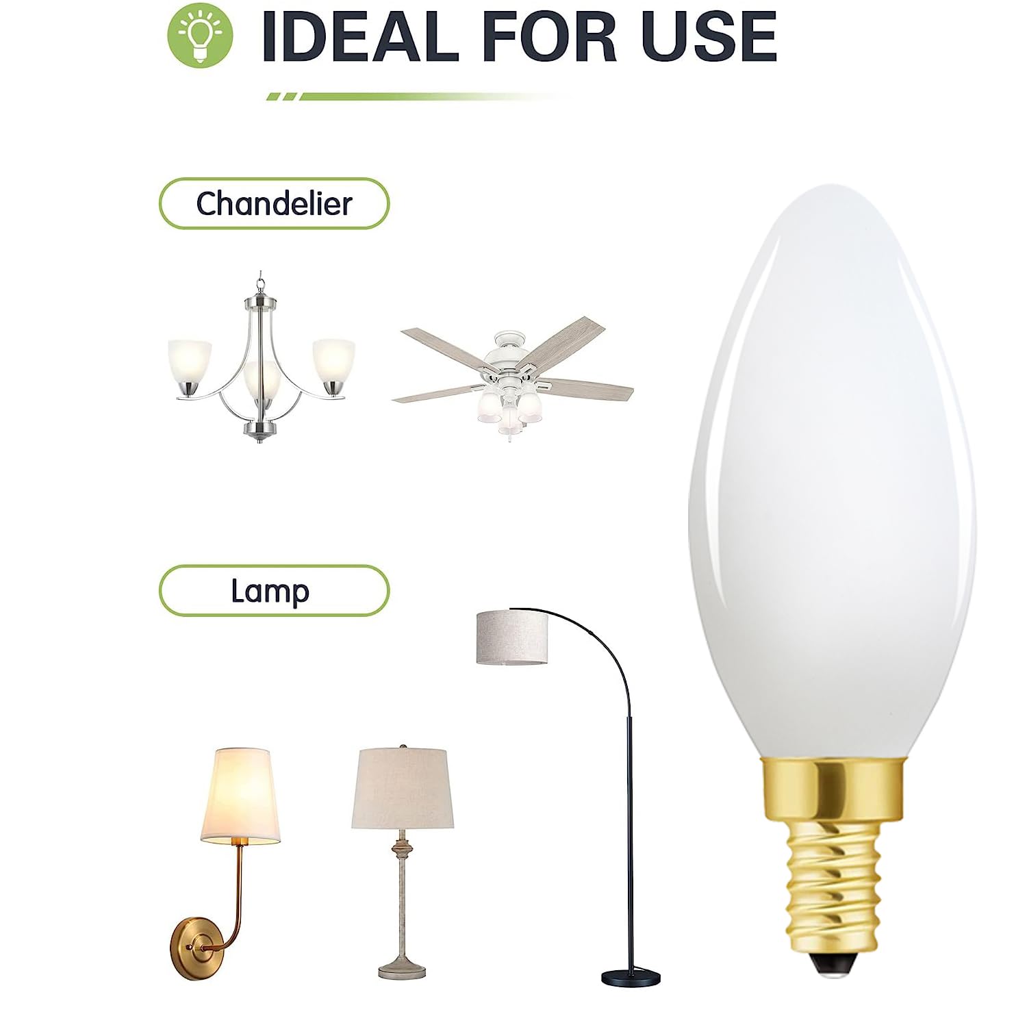 Xininsun E12 Frosted Led Bulb 6W Equivalent E12 Candelabra Bulb 60 Watt Daylight 4000K Matt White Glass Ac120V 600Lm Dimmable B1