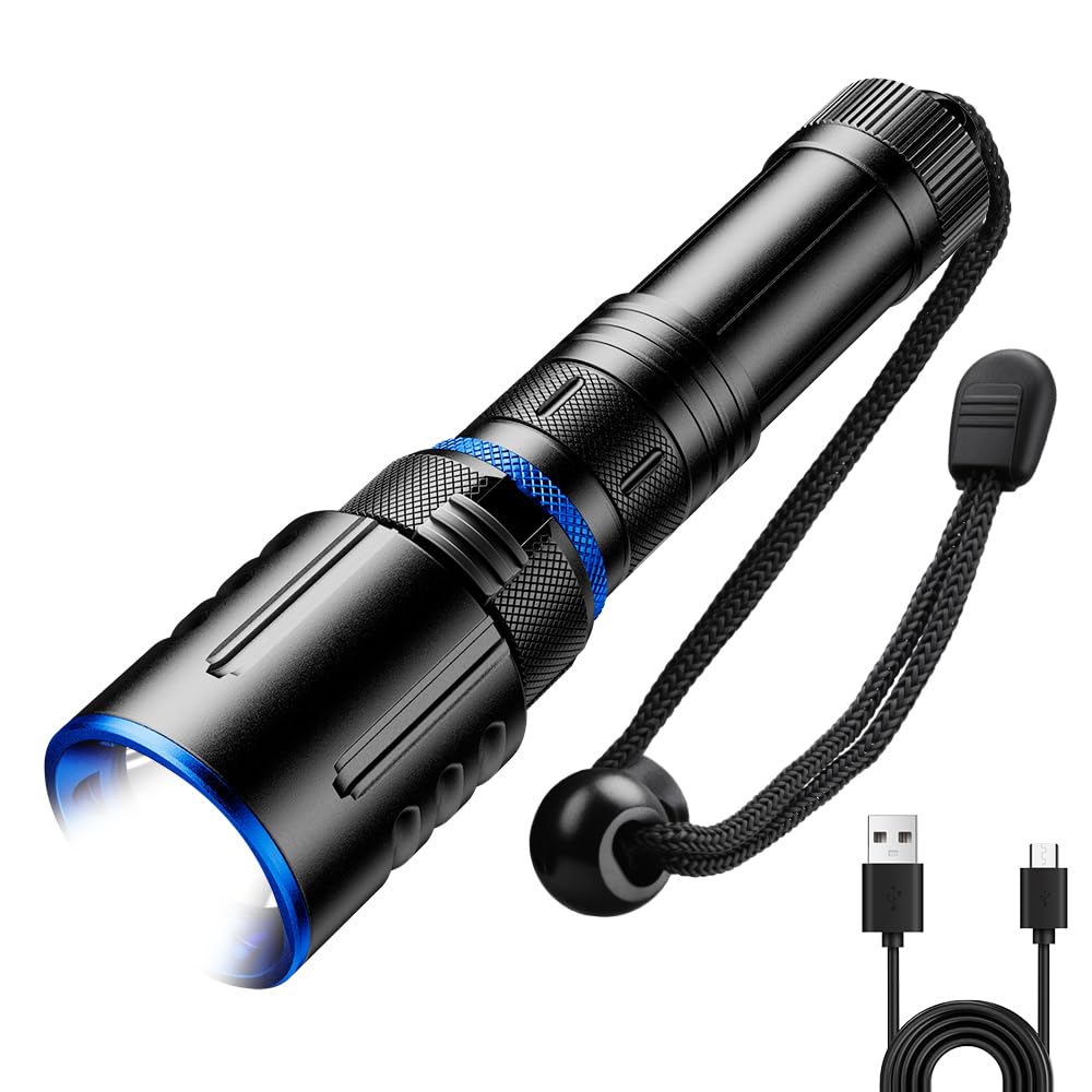 SHiLiPAi Scuba Diving Flashlight Dive Torch,High Lumens Rechargeable LED Flashlight, Underwater Scuba & Snorkeling Torch for Div