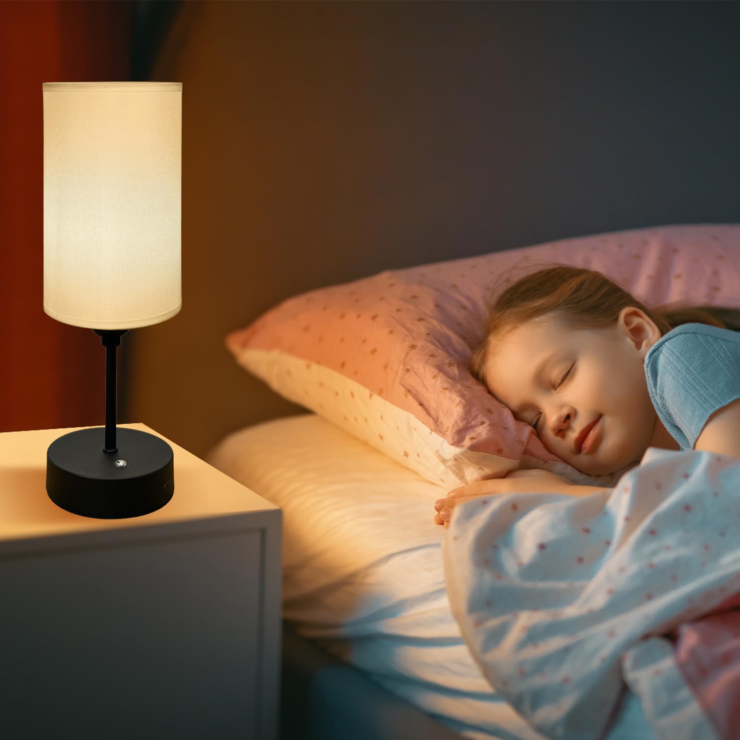 Cordless Lamps Table Lamp Warm Small Light Bedroom Office Desk Battery Operated Rechargeable Dimmable Touch 5000Mah Led Portable
