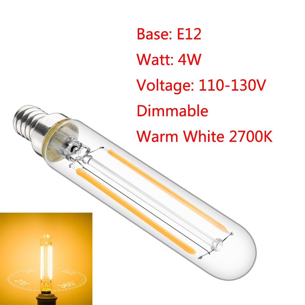 RA RAYHOO E12 Dimmable LED Candelabra Bulbs, 4W, 400LM, Warm White, Glass, 6-Pack