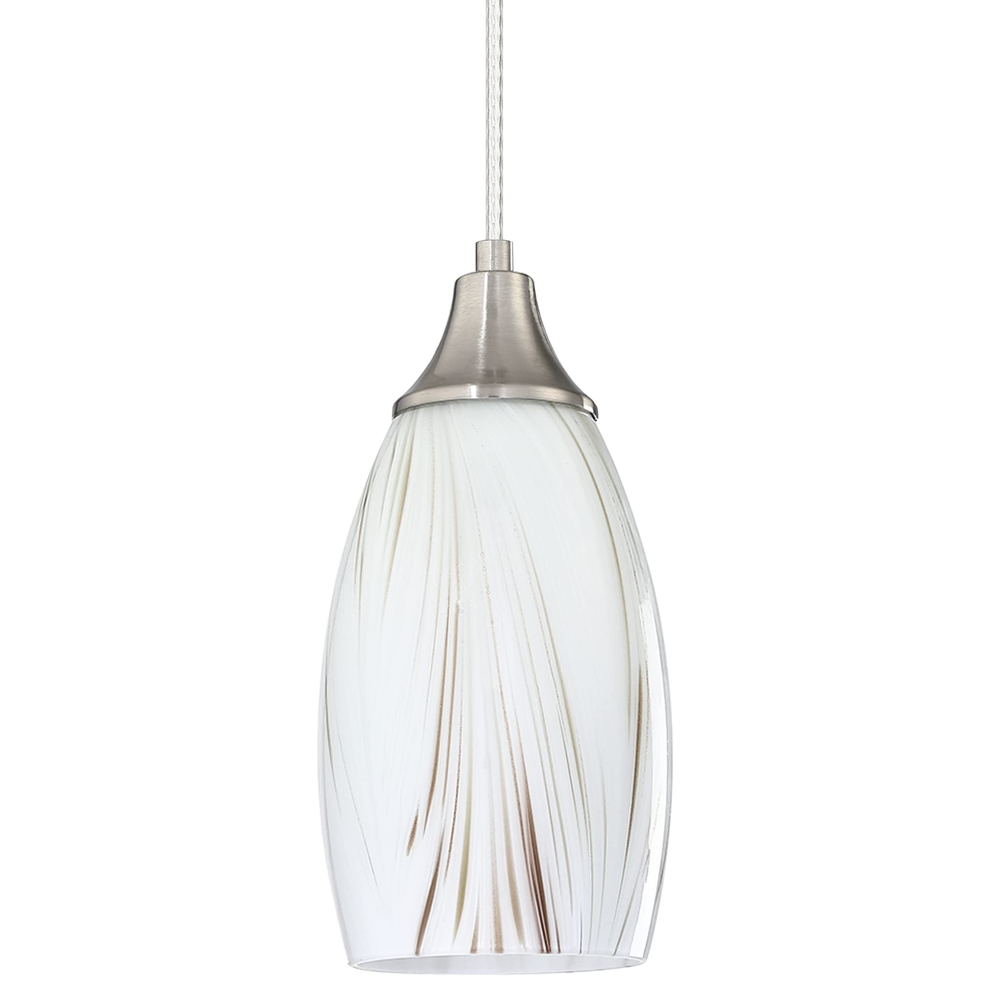 Mini Milk Glass Pendant Lights,Handcrafted Art Glass Pendant Hanging Light Fixtures With Brushed Nickel Finish Adjustable Cord Glass Pendant Light Shade For Kitchen Island,Hallway,Dining Room