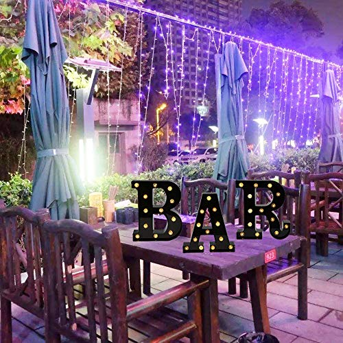 Oycbuzo Black Bar Sign - Led Marquee Light Up Letters For Home Bar, Party & Wedding Decor