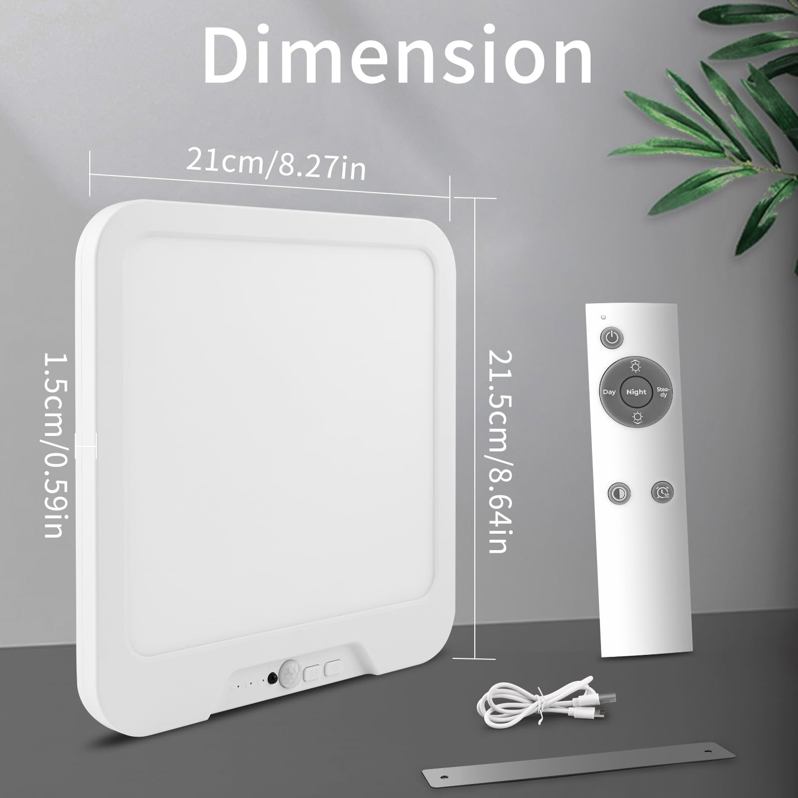 Usb C Rechargeable Motion Sensor Ceiling Light 550Lm With Remote  3000K 4000K 6000K Magnetic No Wiring Led Ceiling Light Battery Powered For Shower Stairs Hallway Porch Pantry Garage Patio Shed