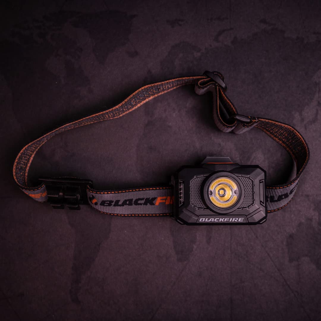 Blackfire - Klein Tools Outdoors - Rechargeable 2-Color LED Headlamp, BBM6414, 800 Lumens, 3 Modes, Spot Light, Flood Light, RED