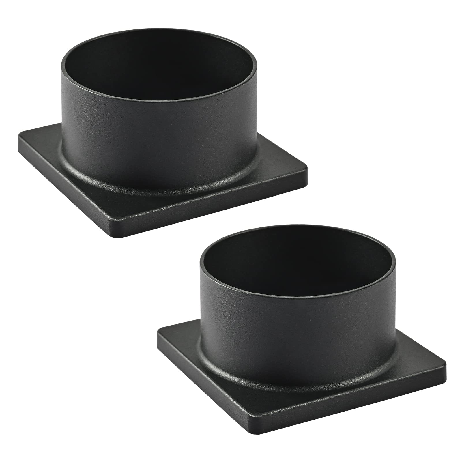 2 Pack Black Cast Aluminum Pier Base Adapter for 3 Diameter Stub Post  Outdoor Deck Porch Patio Accessory Mount