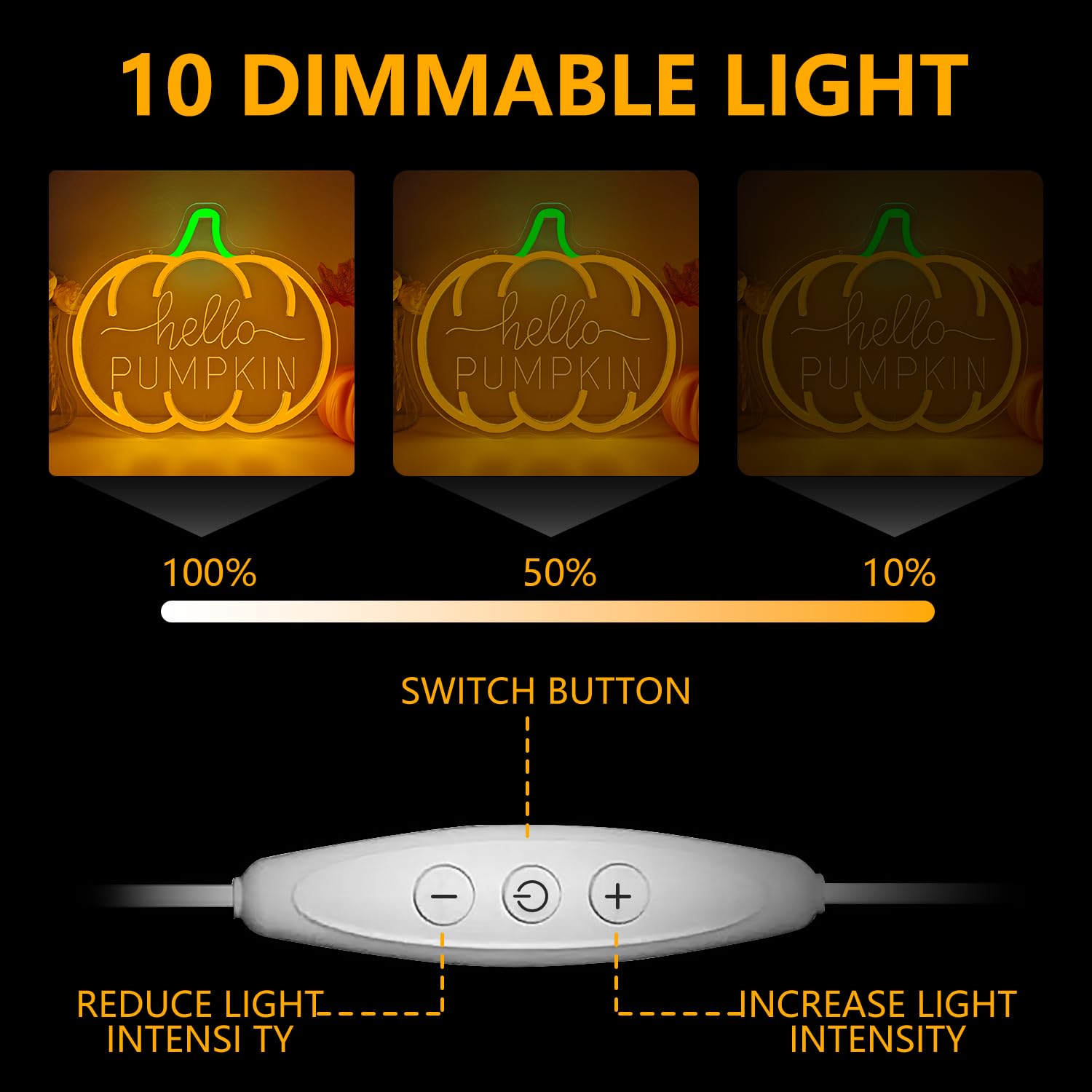 Hello Pumpkin Neon Sign For Wall Decor Fall Led Sign Dimmable Autumn Neon Light Up Sign For Bedroom Wall Fall Thanksgiving Decorations Party Home Front Door Harvest Season Wall Art Holiday Gift