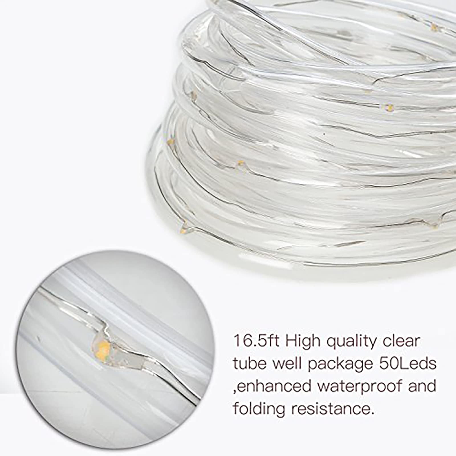 lychee Solar Rope Lights 50 LED Waterproof 16.5ft Outdoor String Lights Blue Model 04-042-016