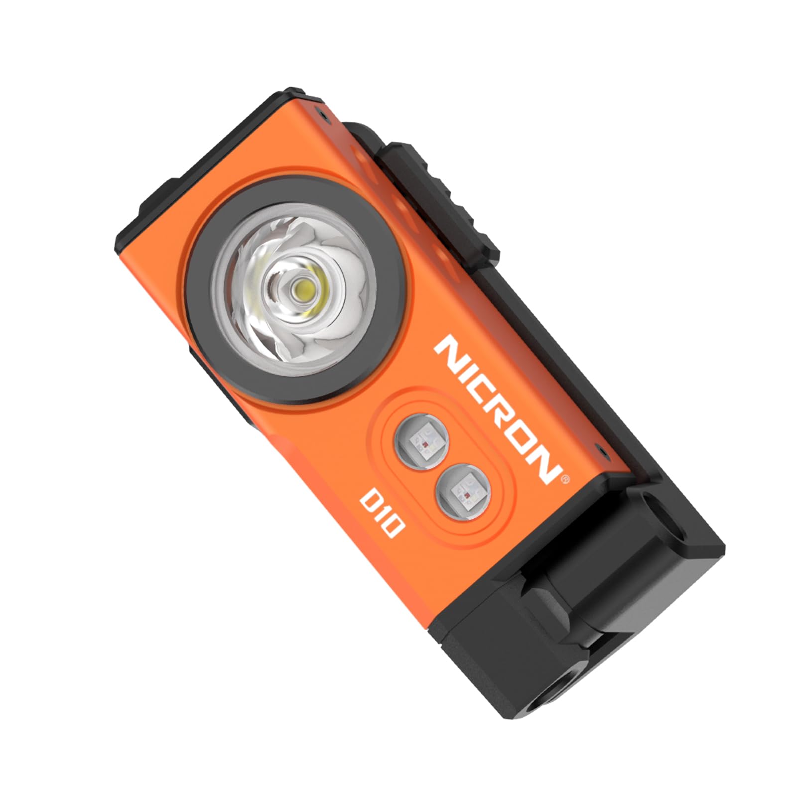 NICRON D10 Rechargeable Flashlights, 500 High Lumens EDC Mini Flashlight with Magnet 360 Rotation, RGB&UV Lights, IP54 Waterproo