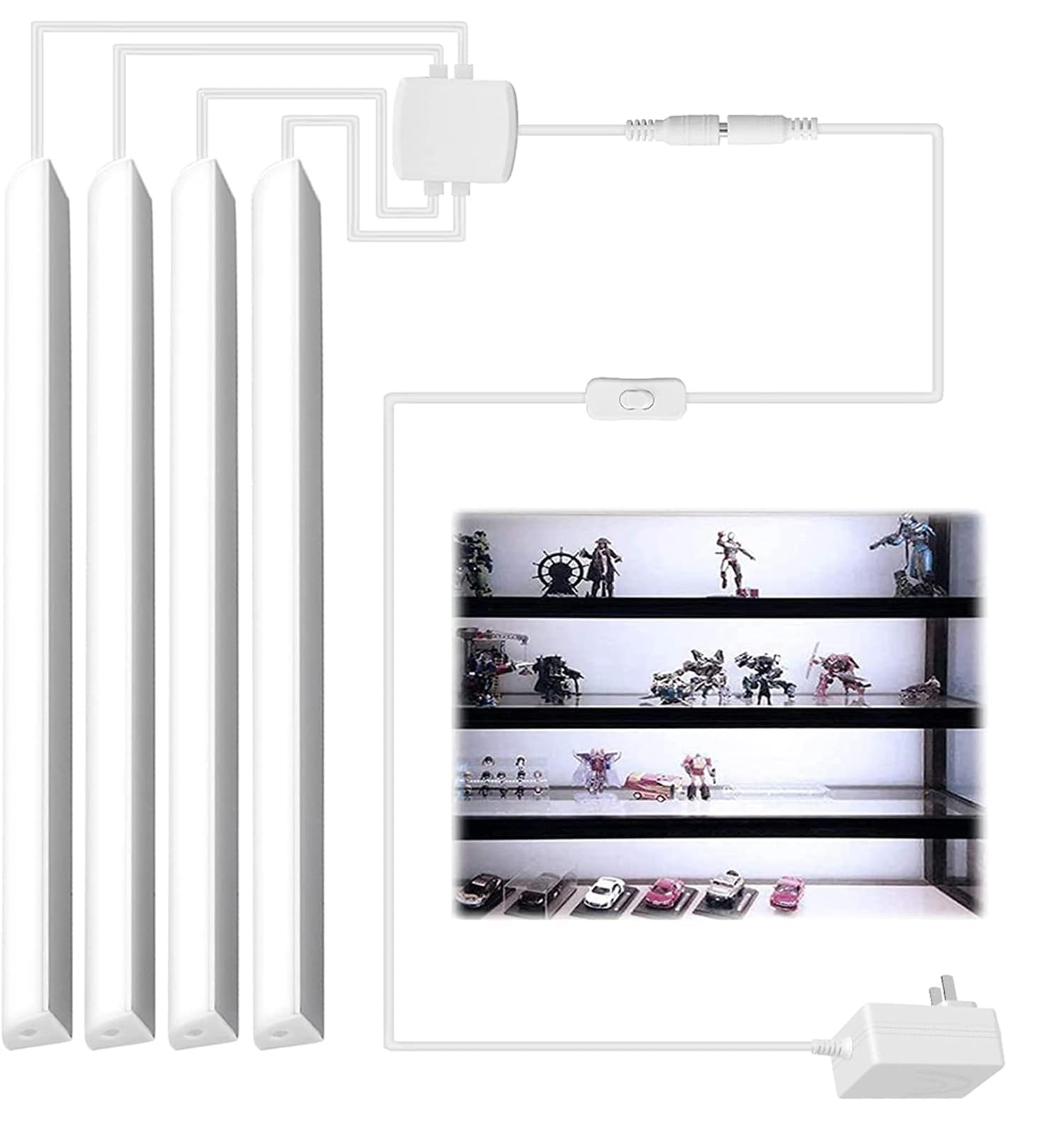 Cefrank LED Light Bars, 4pcs 12in V-Shape, 1200lm 12W, Pure White (6000K), Aluminum, Model HB-163