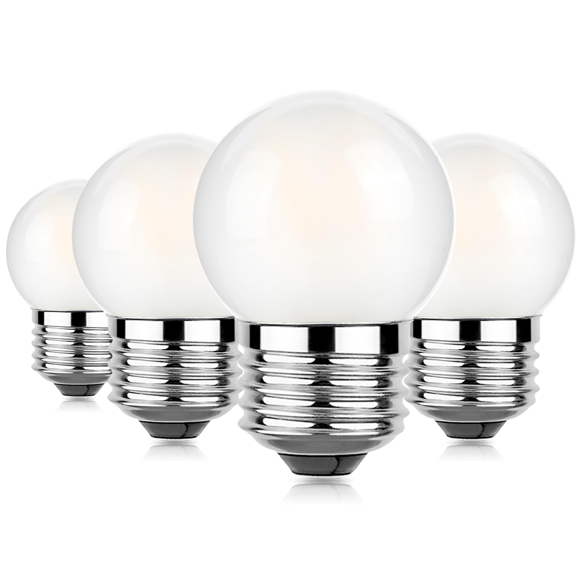 Sphoon G40 LED Bulb, 3W Equivalent to 25W, Dimmable, Frosted, Warm White 2700K, E26 Base, Pack of 4