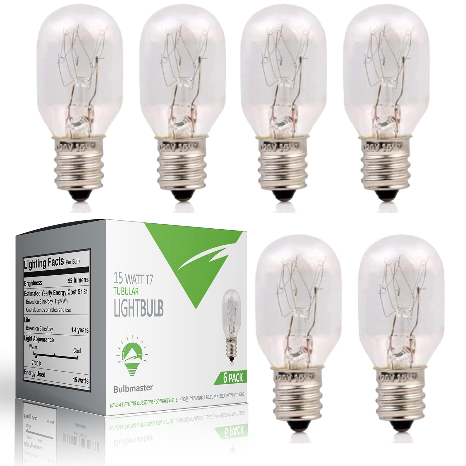 Bulbmaster 15 Watt Himalayan Salt Lamps Bulbs And Night Lights Replacement Light Bulbs Lamps 2.15'' - Fits E12 Socket Candelabra