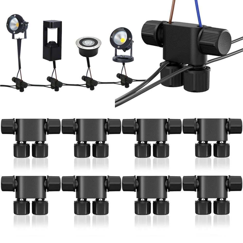 Neteha 8 Pack Low Voltage Wire Connectors  12-20 Gauge Landscape Light Cable Connector For Landscape Lighting  Garden Pathway Lights  Outdoor Led Lights