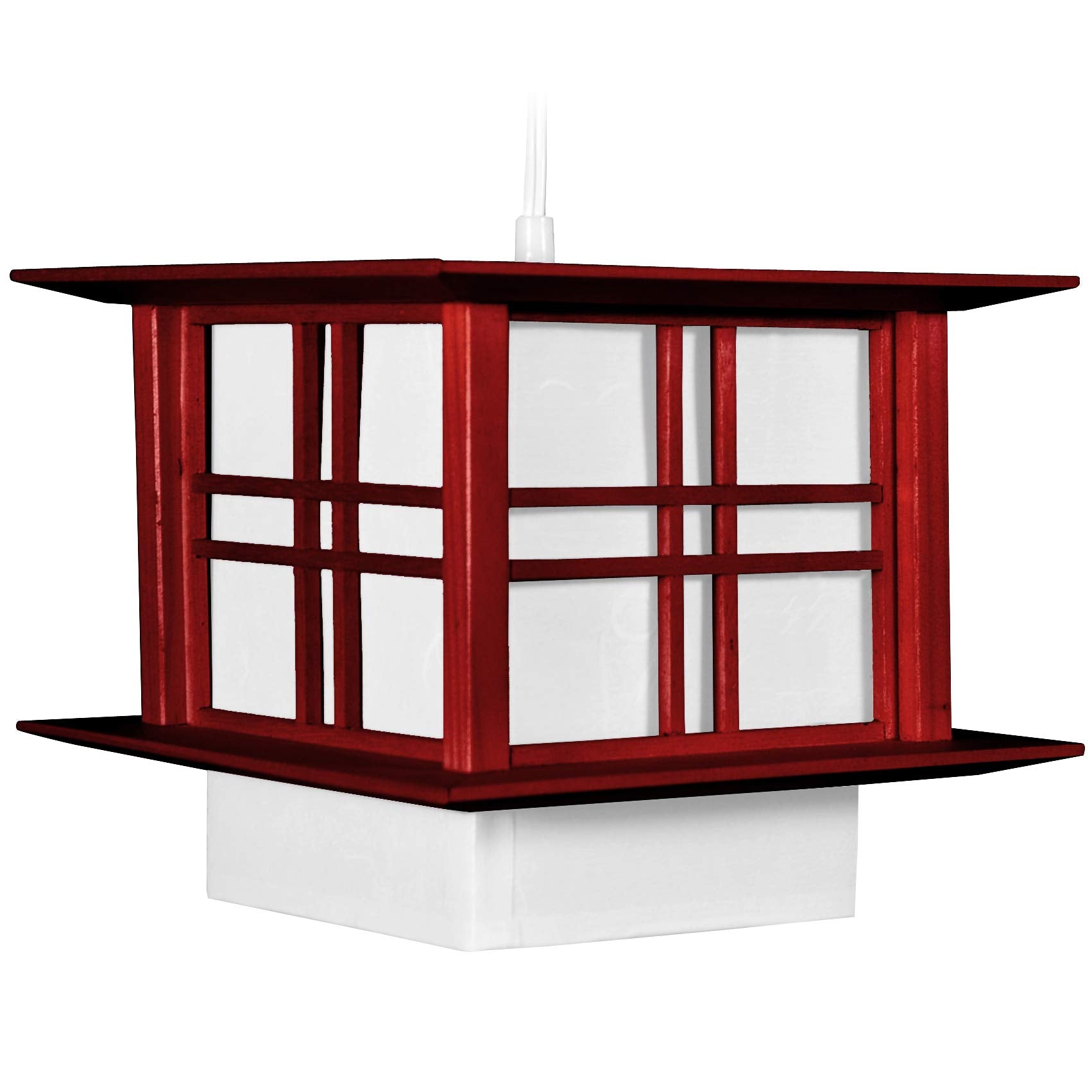 Red Lantern 8" Akida Hanging, Rosewood Lamp