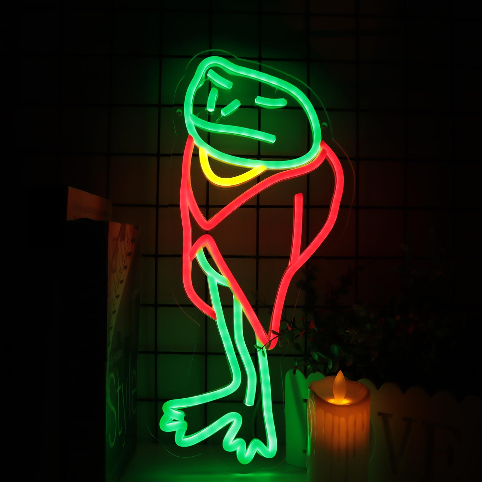 Tiabuy Frog Footman Neon Signs Alice in Wonderland Frog Neon for Wall Art Decor, Green Frog-Footman LED Lights for Dimmable LED