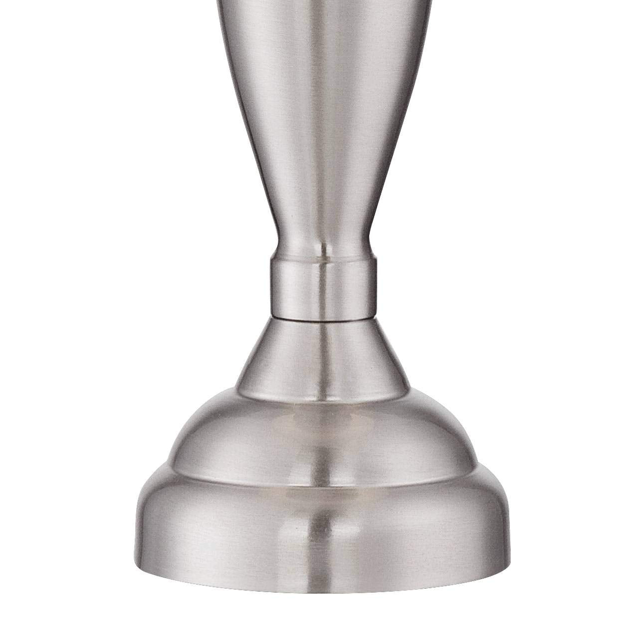 Regency Hill Carlton Blair 25'' High Traditional Table Lamps Set Of 2 Wifi Smart Socket Silver Brushed Nickel Finish Metal Livin