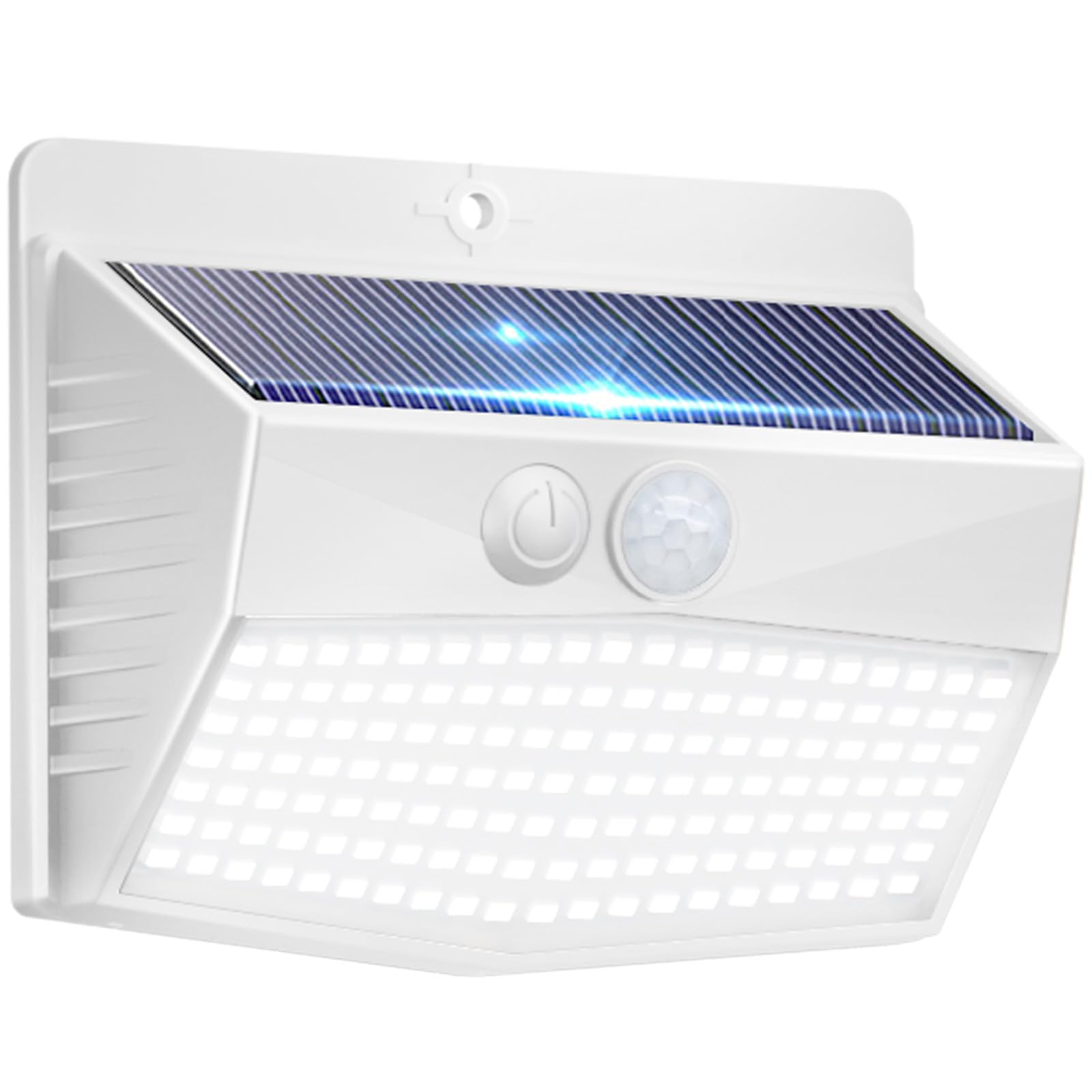 Peasur 1 Pack Solar Motion Lights Outdoor  Solar Security Light with 3 Modes  IP65 Waterproof Flood Lights Outside for Camping Garden Patio Garage Backyard  White