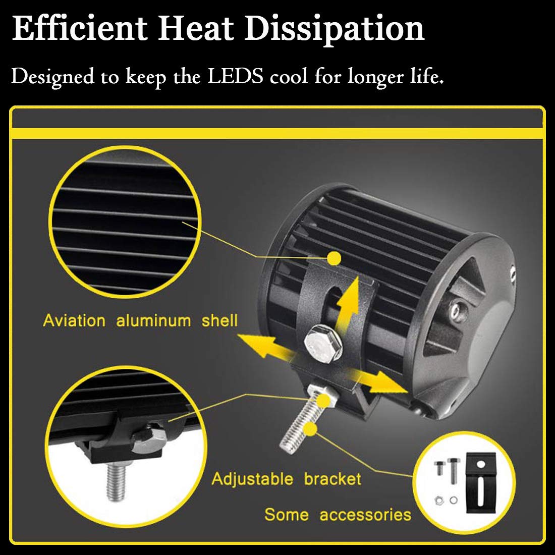 Shangyuan Pontoon Boat Docking Light, Marine Led Lights For Kayak Bass Jon Fishing Boat Spreader Light, Boat Headlights, T-Top Light, Deck Light, Driving Lights, Stern Light, Navigation Lights, 2Pcs