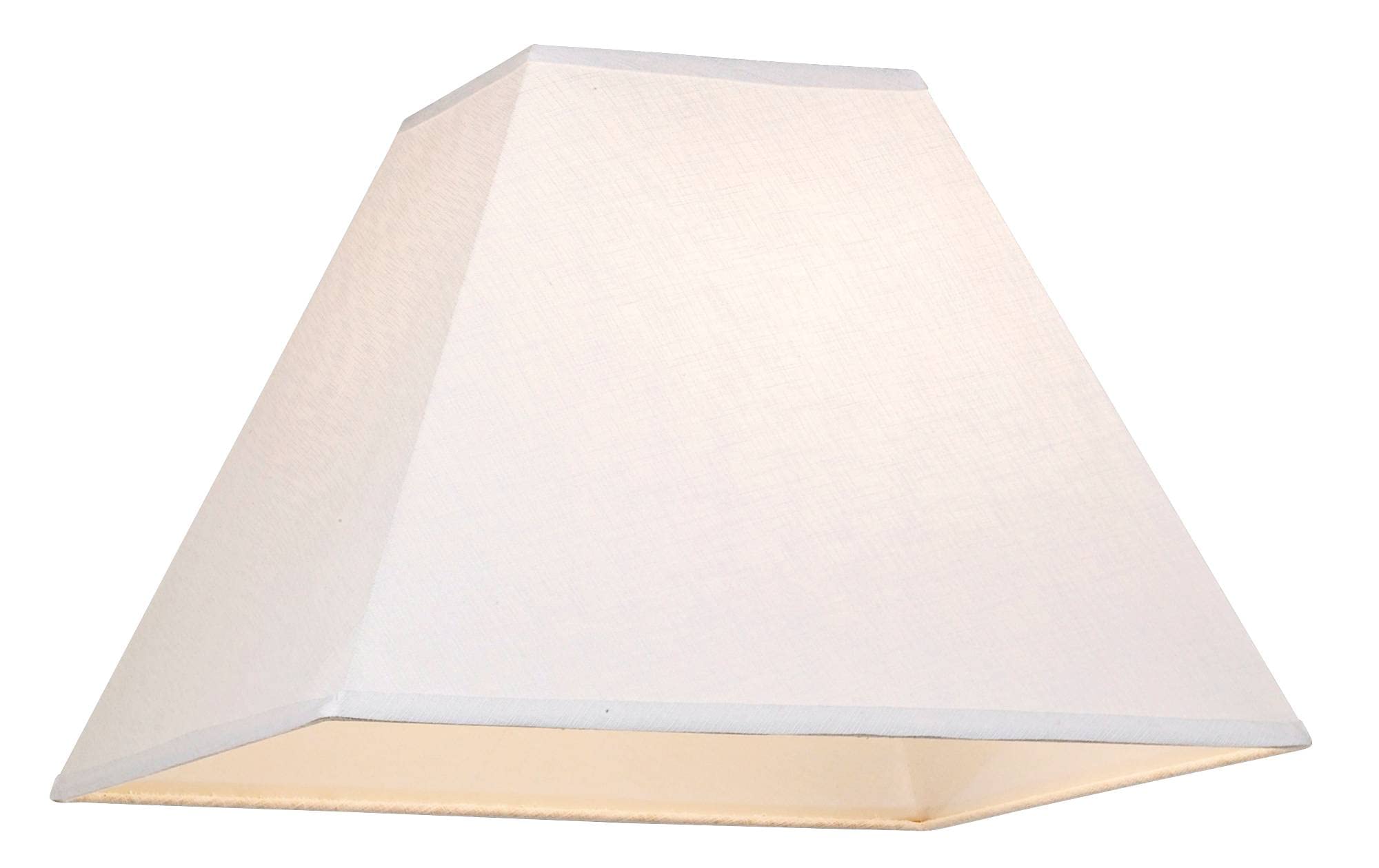 White Linen Large Square Lamp Shade 7&quot; Top X 17&quot; Bottom X 13&quot; Slant X 12&quot; High (Spider) Replacement With Harp And Finial - Springcrest