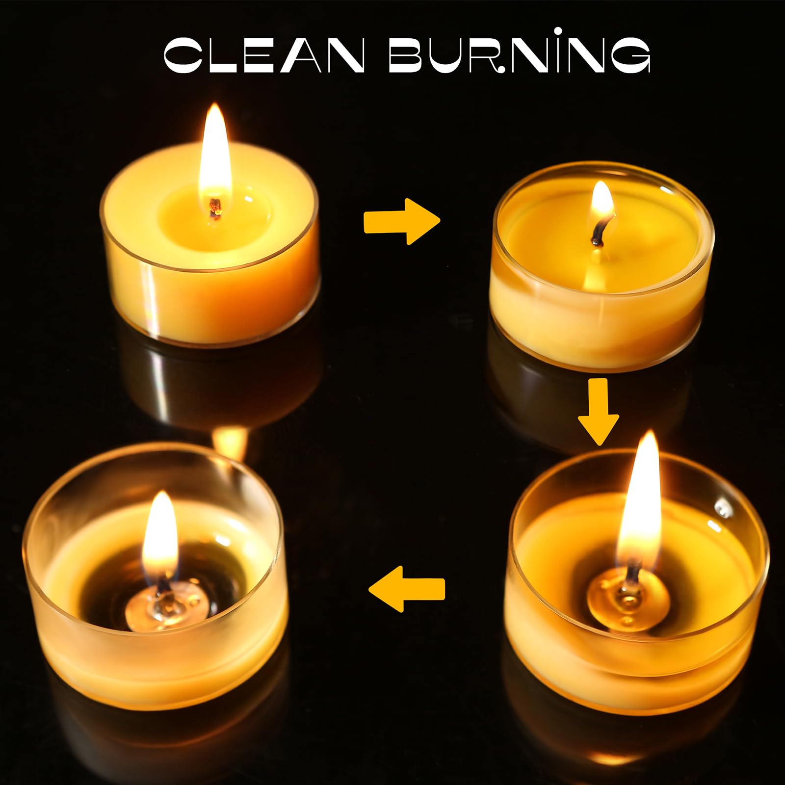 MOSROAD Beeswax Tealight Candles, Honey Scented, 25 Pack, Handmade Organic, Yellow, 4-5 Hour Burn Time