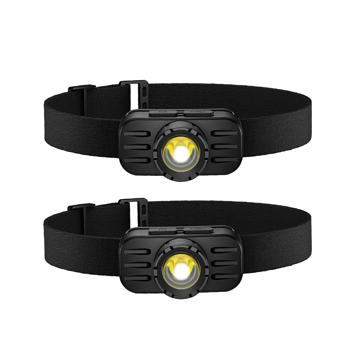 SuperFire Rechargeable LED Headlamp, 4 Modes, Zoomable, Waterproof, Small, HL80-BLACK, 2-Pack