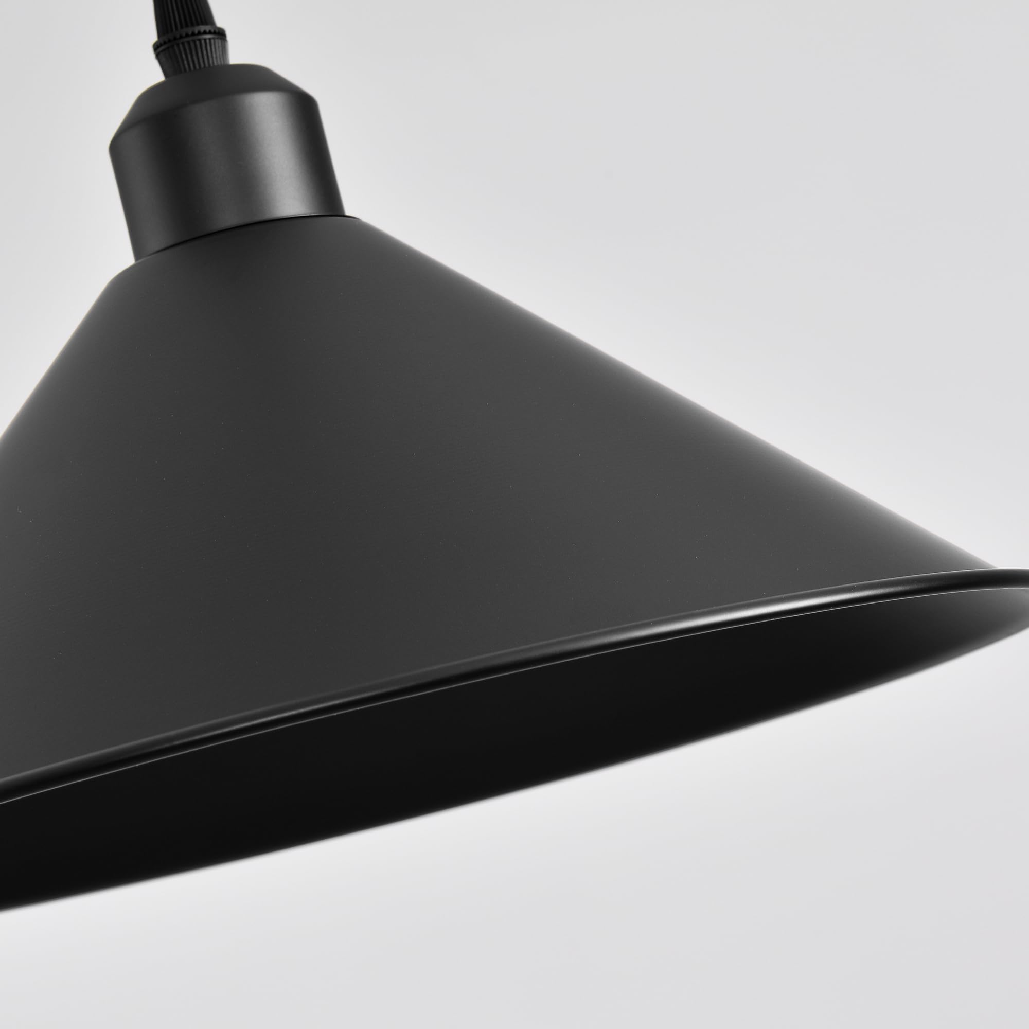 Aojunsansan 11.8In Plug In Pendant Light  2 Pack Industrial Hanging Lamp Black Vintage Pendant Lighting Fixtures With 15Ft Cord On/Off Switch For Kitchen Island Dinning Hall  Bedroom