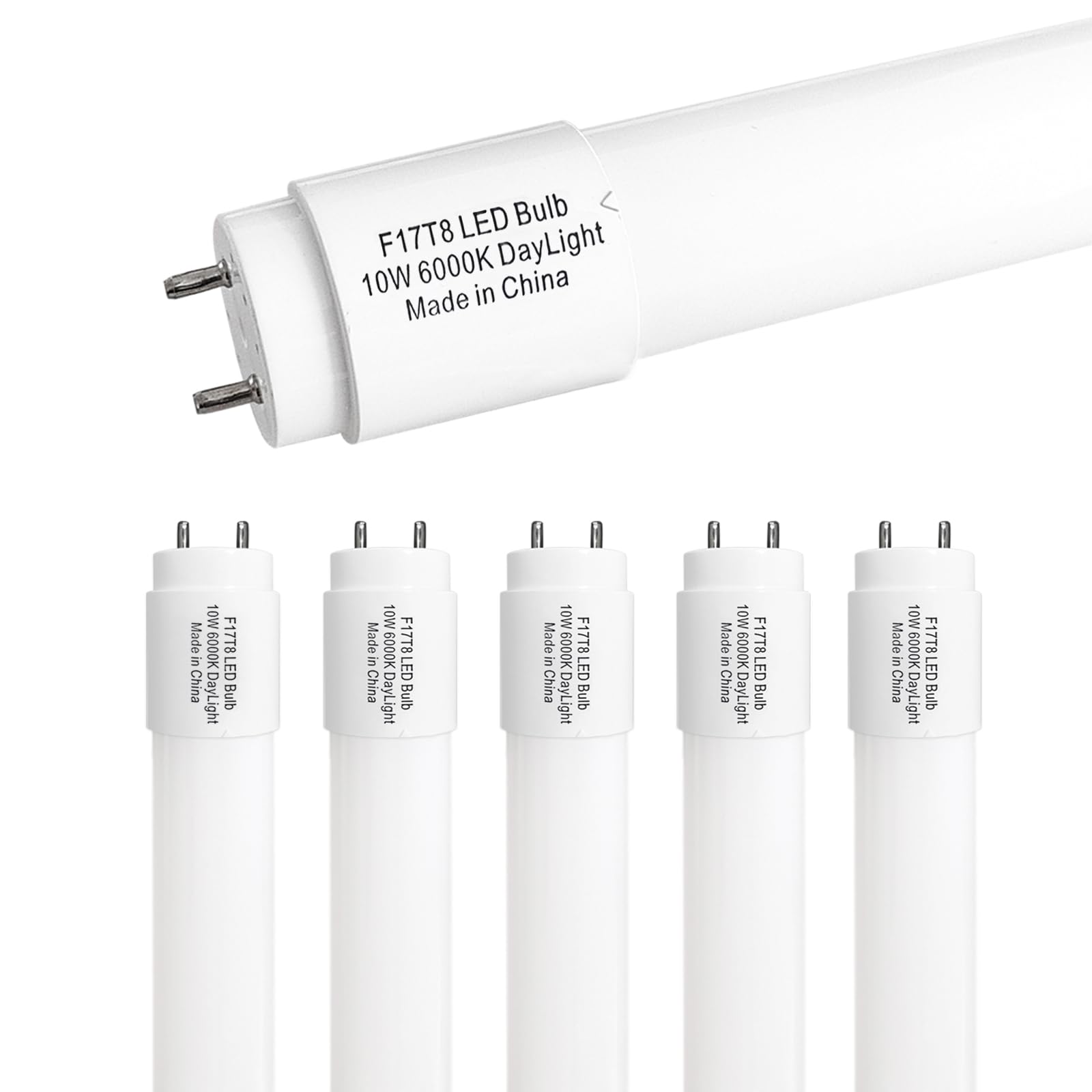 Type B F17T8 Led Replacement, 24 Inch Light Bulb 10W, 2Ft Tube, F20T12 Replacement For Cabinet, Store, Shop, G13 Base Double Sid