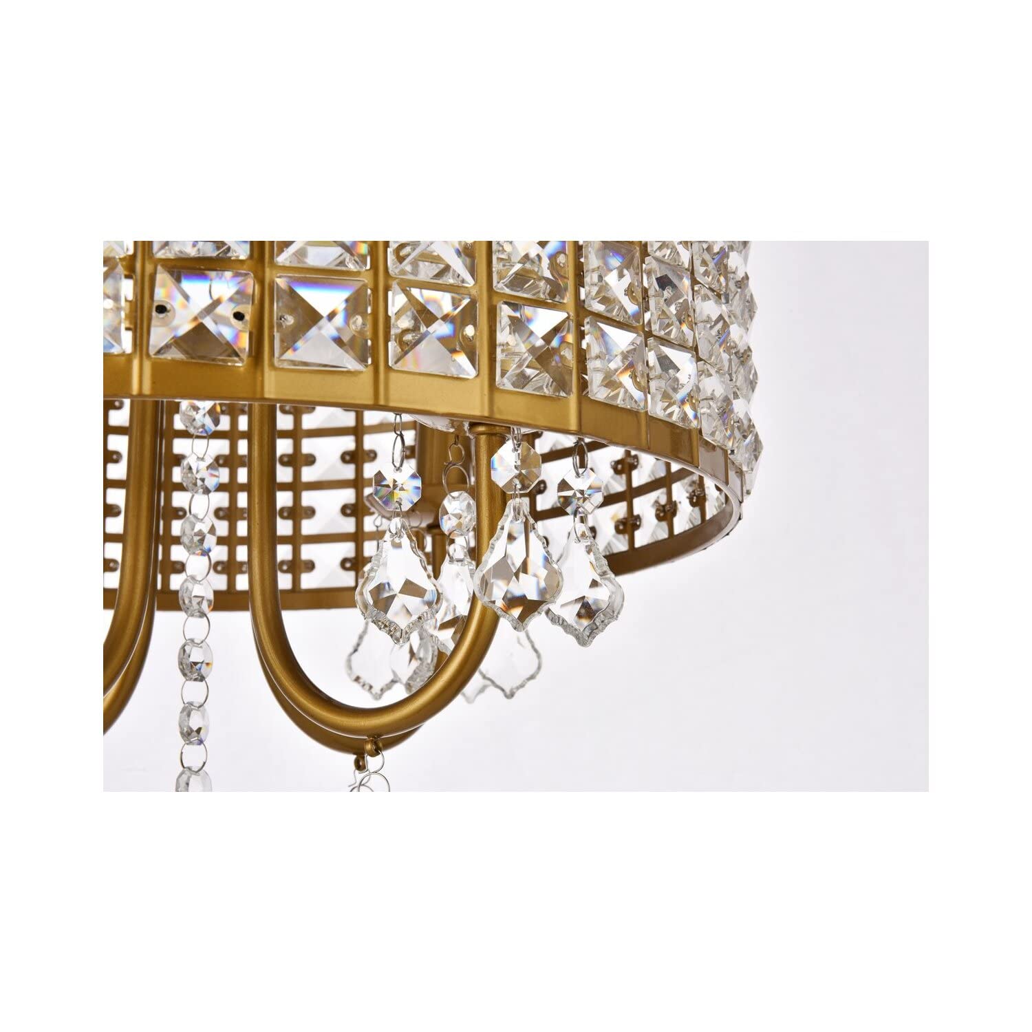Living District Elise 4-Light Transitional Style Metal Pendant in Brass