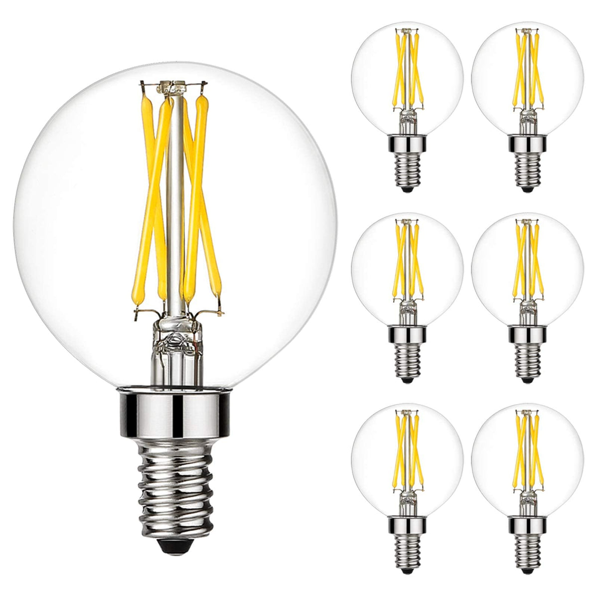 LiteHistory Dimmable e12 led Bulb g16.5 led Light Bulbs g16 Candelabra Bulbs 4W=40W Edison Bulb Daylight 5000K 400lm ac120v g50 