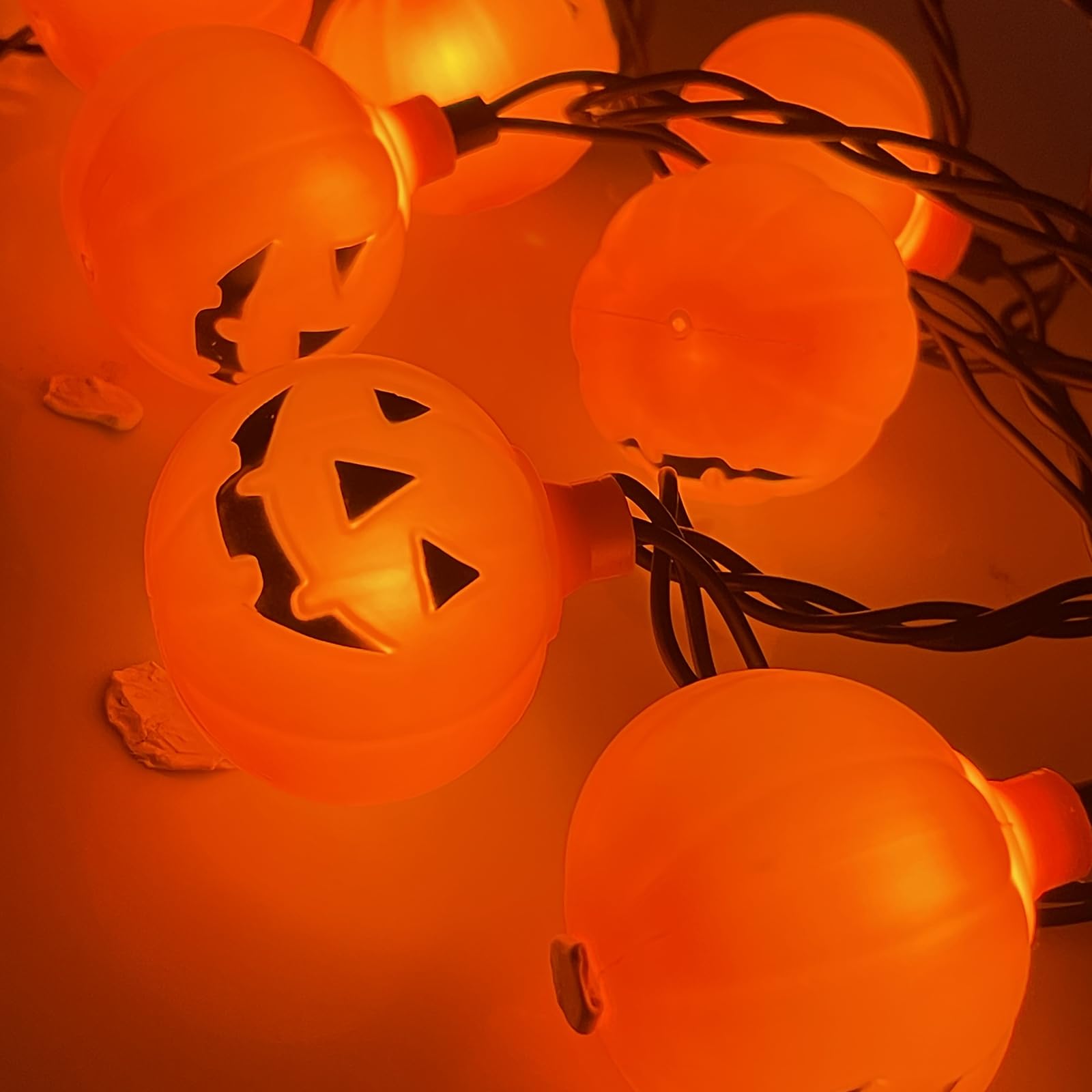 Pallerina Halloween Pumpkin String Lights, 8.5ft, 10 Orange Lights, Plastic Material, Model LR-DD-L-10E/1F-C5