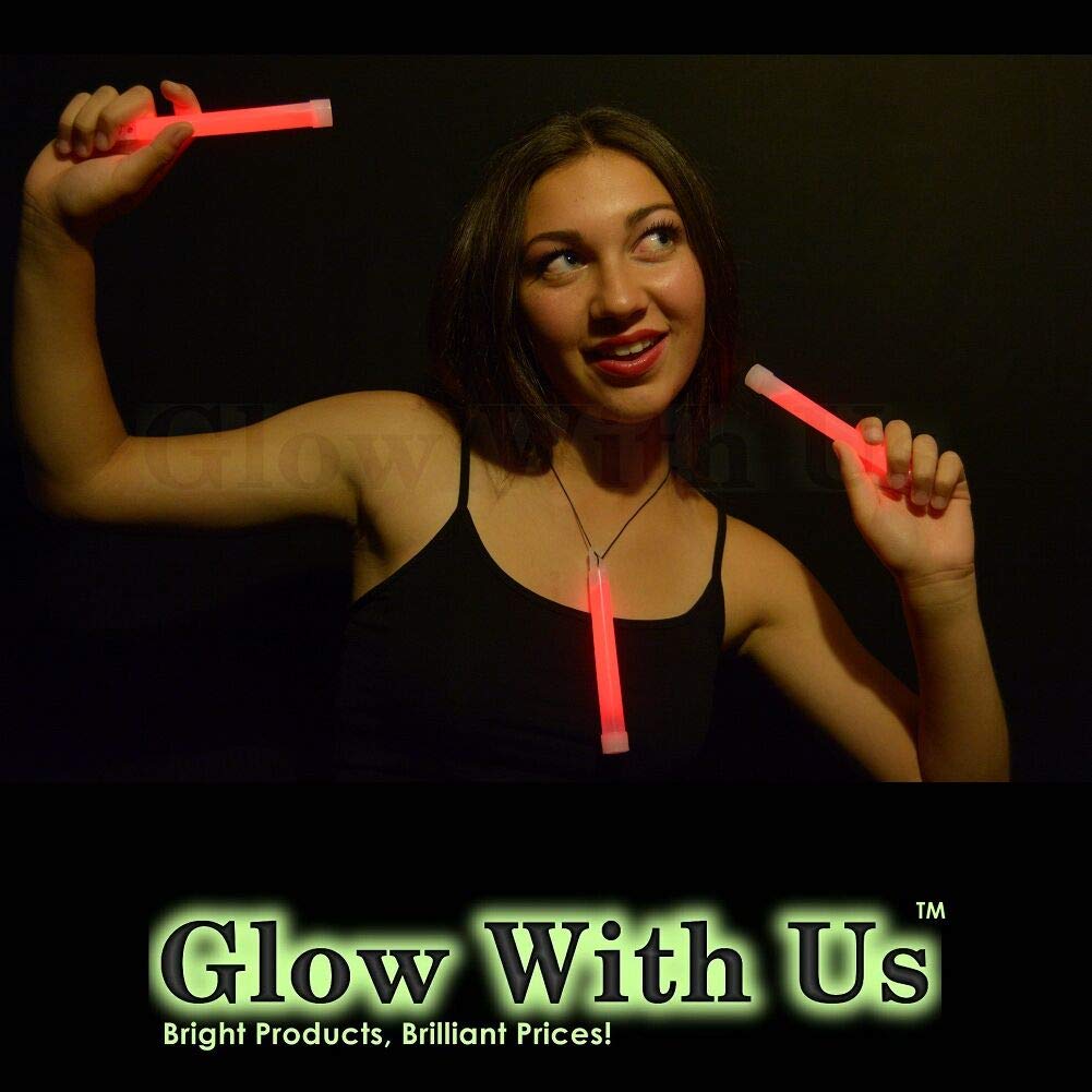 Glow Sticks Bulk Wholesale, 600 6    Industrial Grade Red Light Sticks. Bright Color, Glow 12-14 Hrs, Safety Glow Stick With 3-Y
