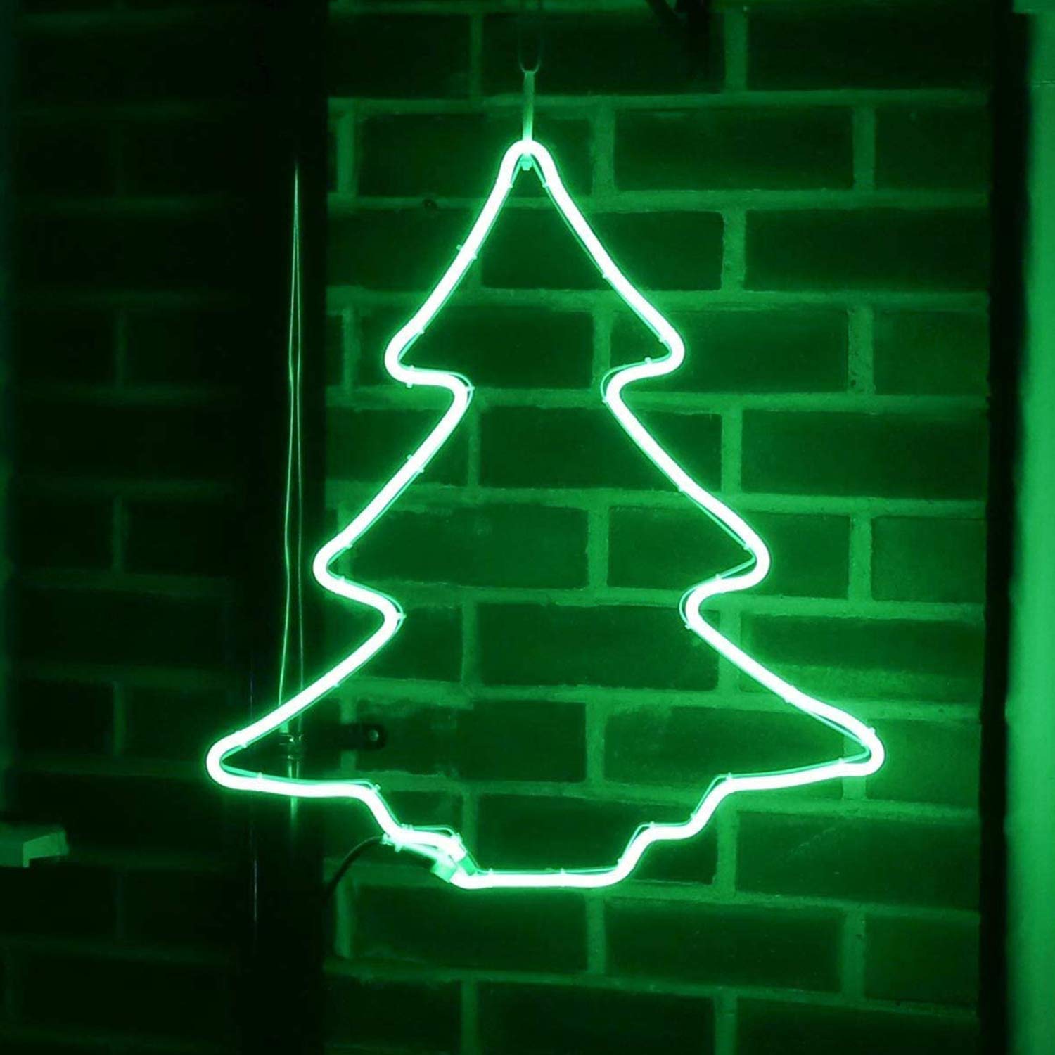 JIGUOOR EL Wire Battery Pack Neon Light Strip 16.4ft Green, 360° Illumination for DIY, Party Decoration, Pub, Halloween, Christmas