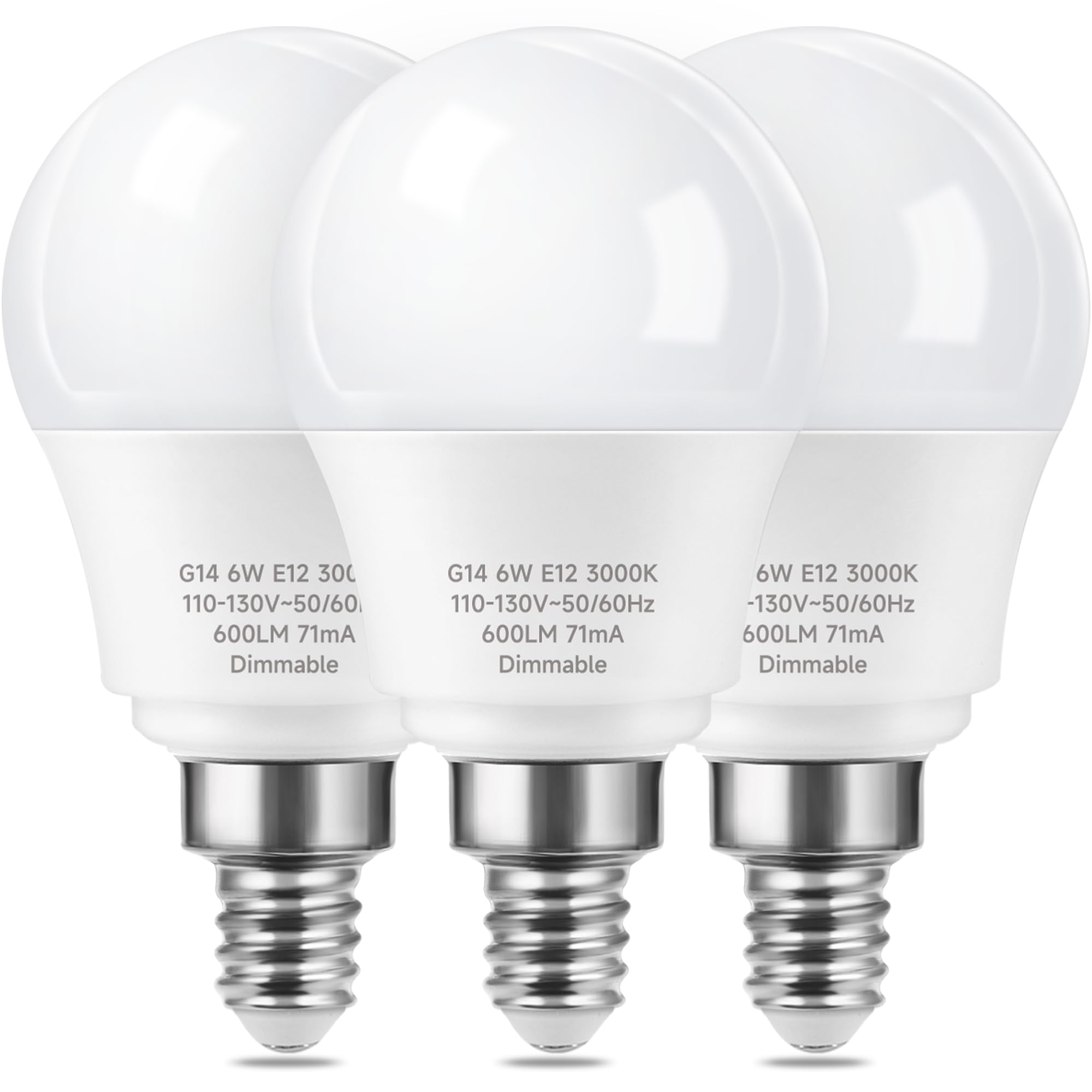 Prosperbiz E12 Ceiling Fan Light Bulbs Dimmable, 60W Equivalent Led Bulb, Warm White 3000K, E12 Small Base Candelabra A15 Led Ro