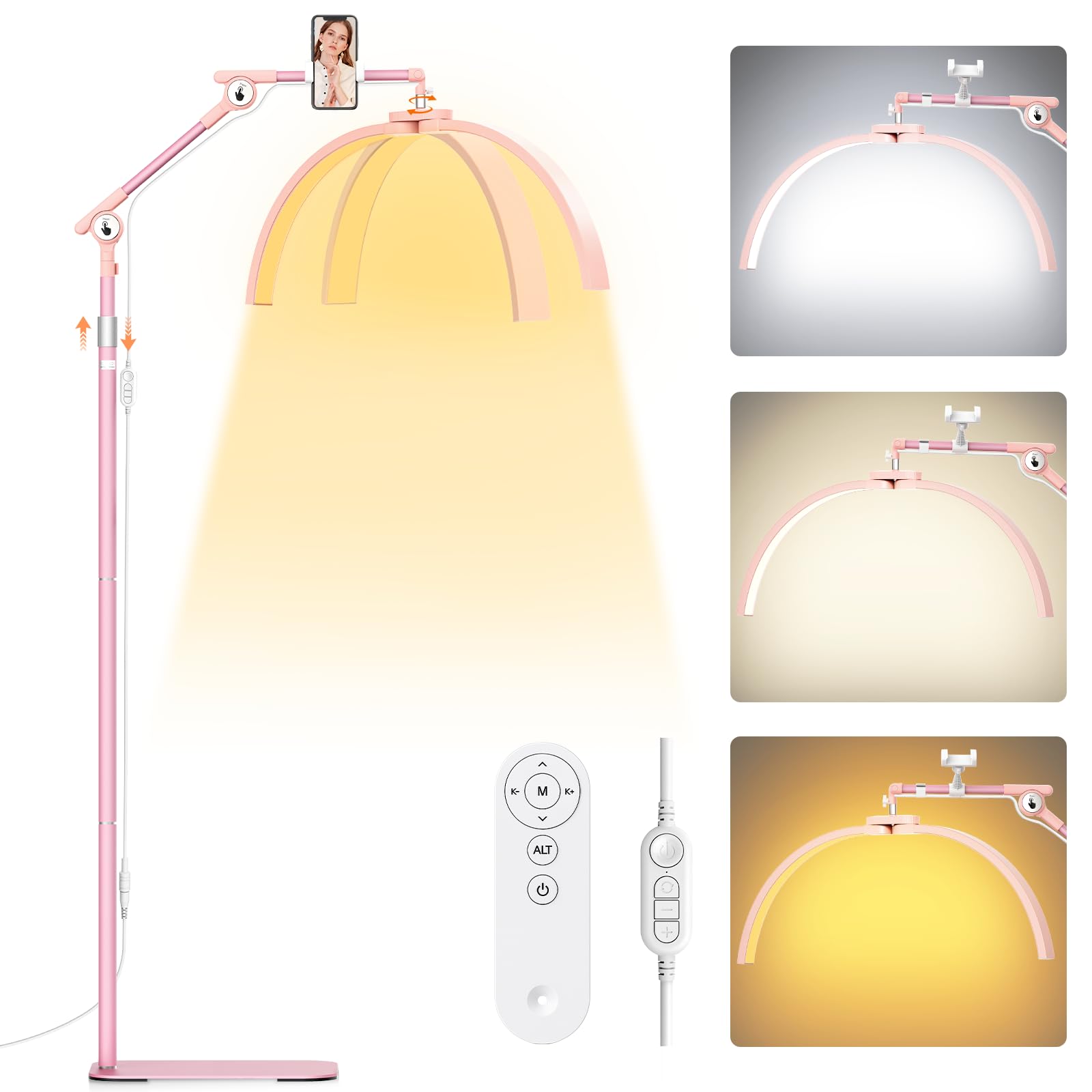 Lionvison Half Moon Lash Lighting: Led Lash Lamp For Eyelash - 2Nd Adjustable Brightness Warm To Cool Esthetician Light For Lash Artist Tattoo Salon