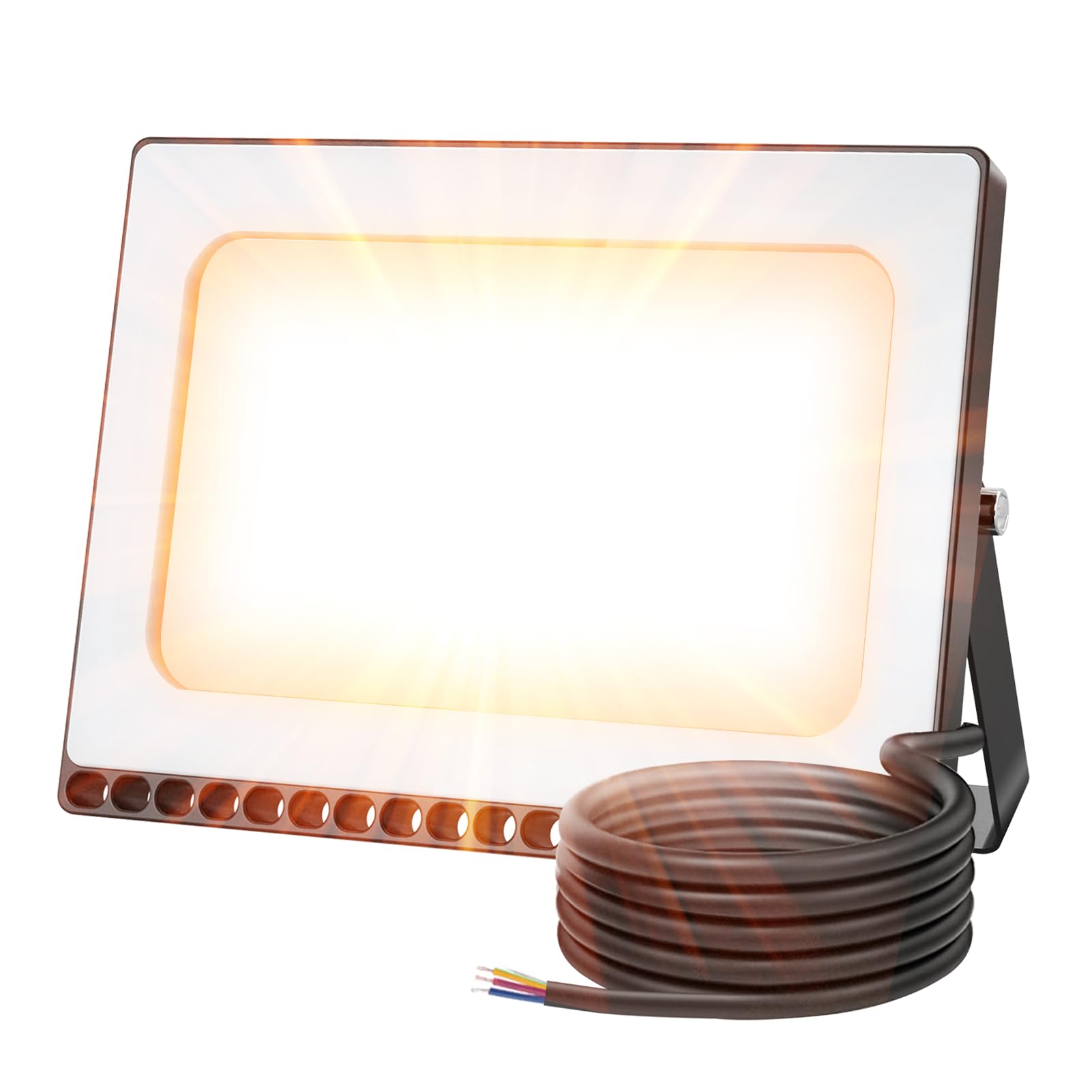 Viugreum 50W LED Flood Light, IP67 Waterproof, 4000LM, Warm White, Aluminum, Model D6NPT50WB110V
