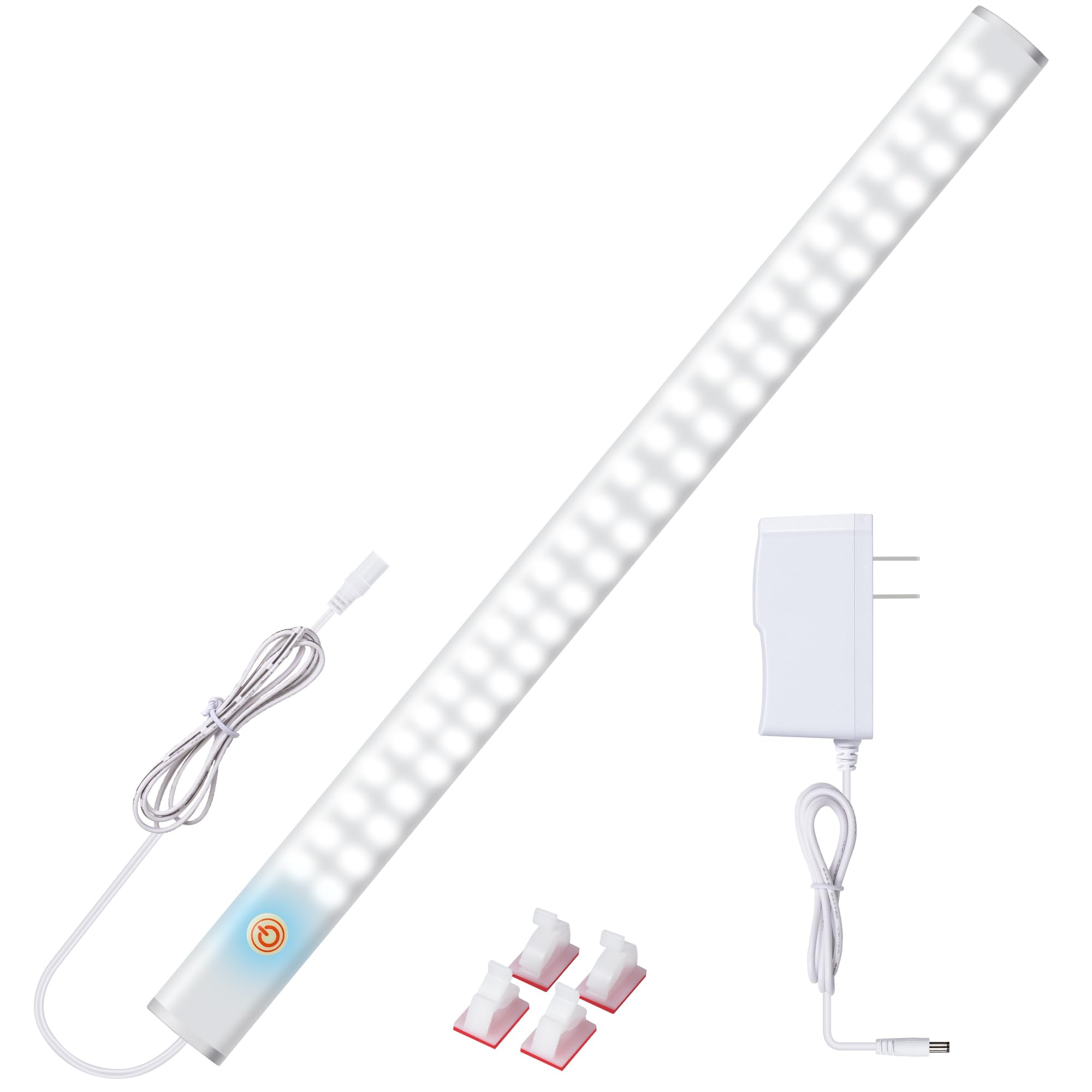 LED Under Cabinet Lighting with Touch Switch, Dimmable Under Cabinet Lights, Under Counter Lighting for Desk, Cold White 6000K