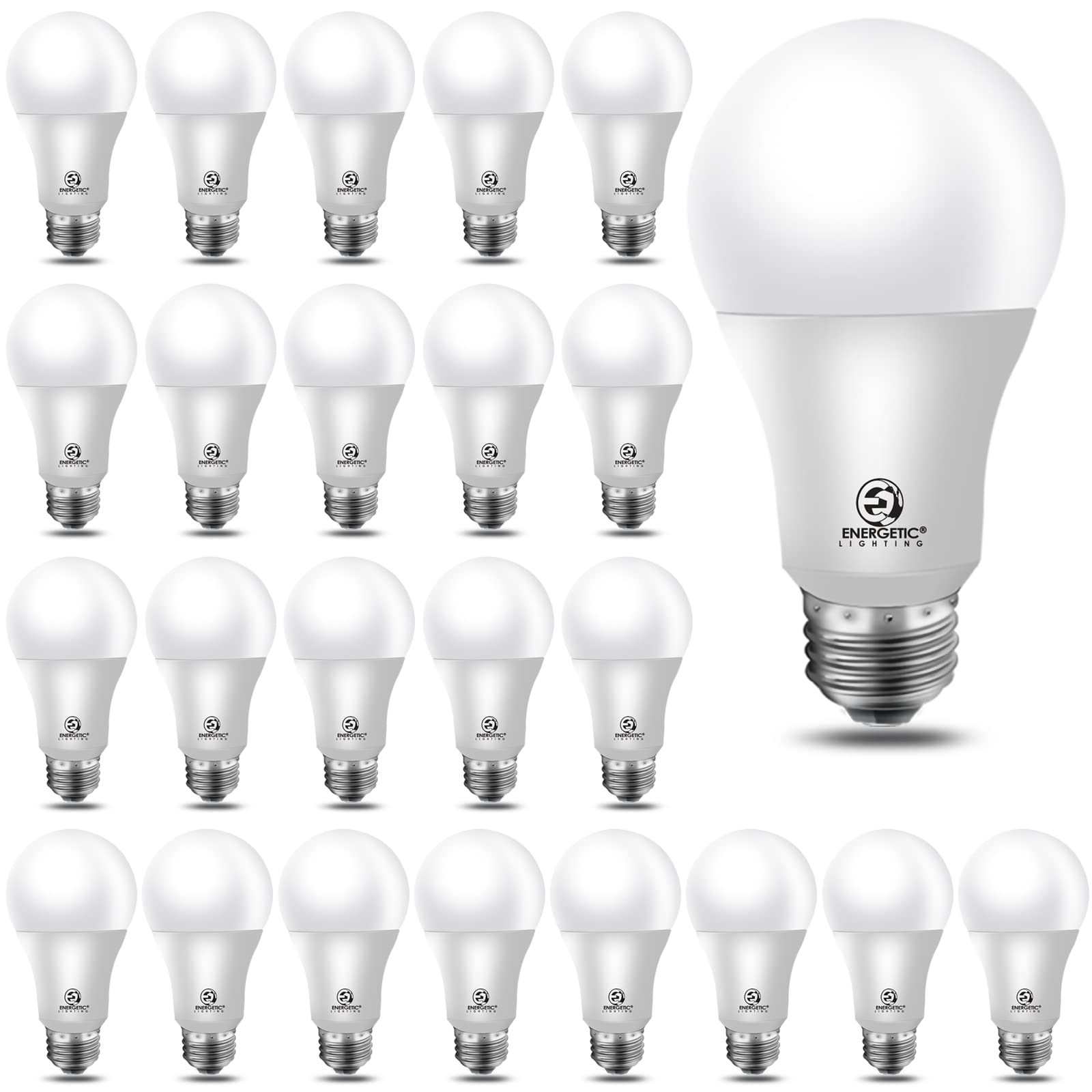 Energetic 24-Pack A19 Led Light Bulb, 60 Watt Equivalent, Daylight