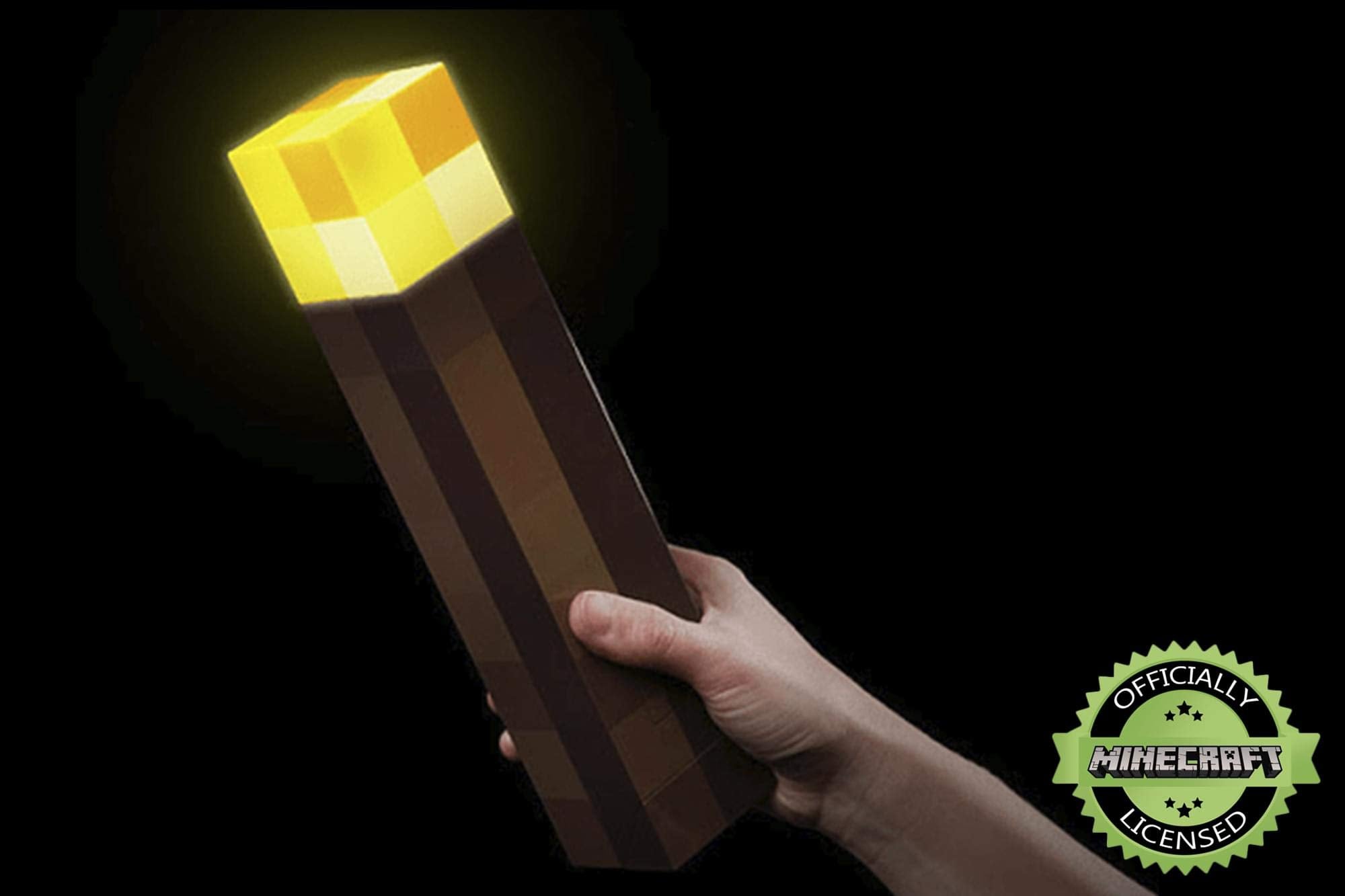 Minecraft Brownstone Torch Lamp | 11.5 Inch Led Night Light | Usb Charging Port (Usb Cable Not Included)