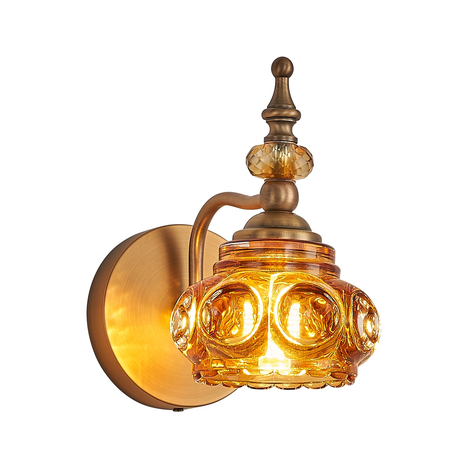 Zilanl Vintage Wall Sconces With Amber Rose Glass Lampshade Bathroom Sconces Modern Wall Lighting Fixture For Bedside Bedroom Do