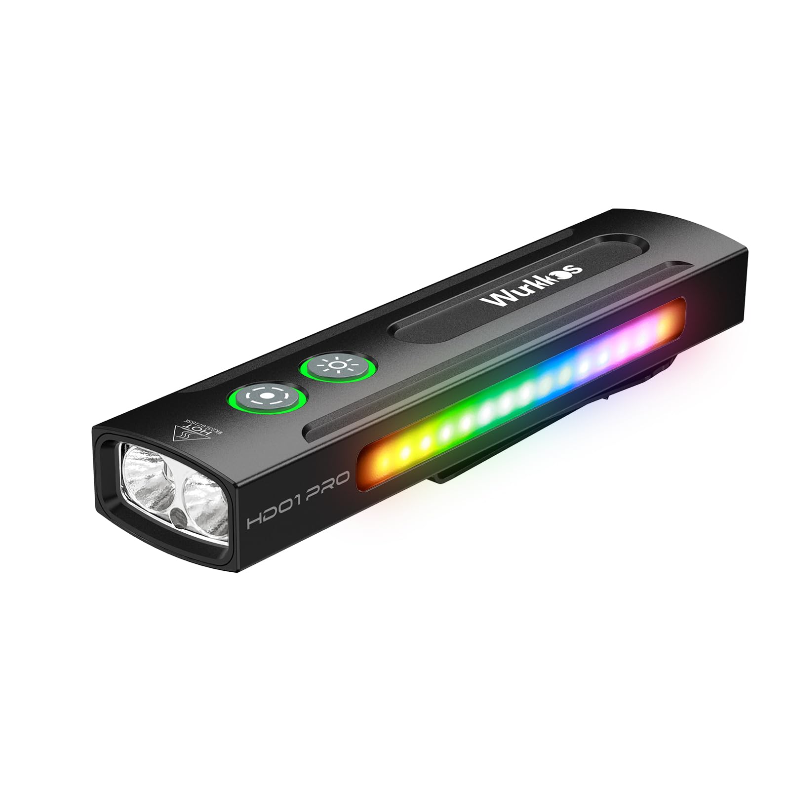 Wurkkos HD01 PRO 6-in-1 Flashlight, 1200LM, Magnetic, UV & Green Light, Aluminum, Black