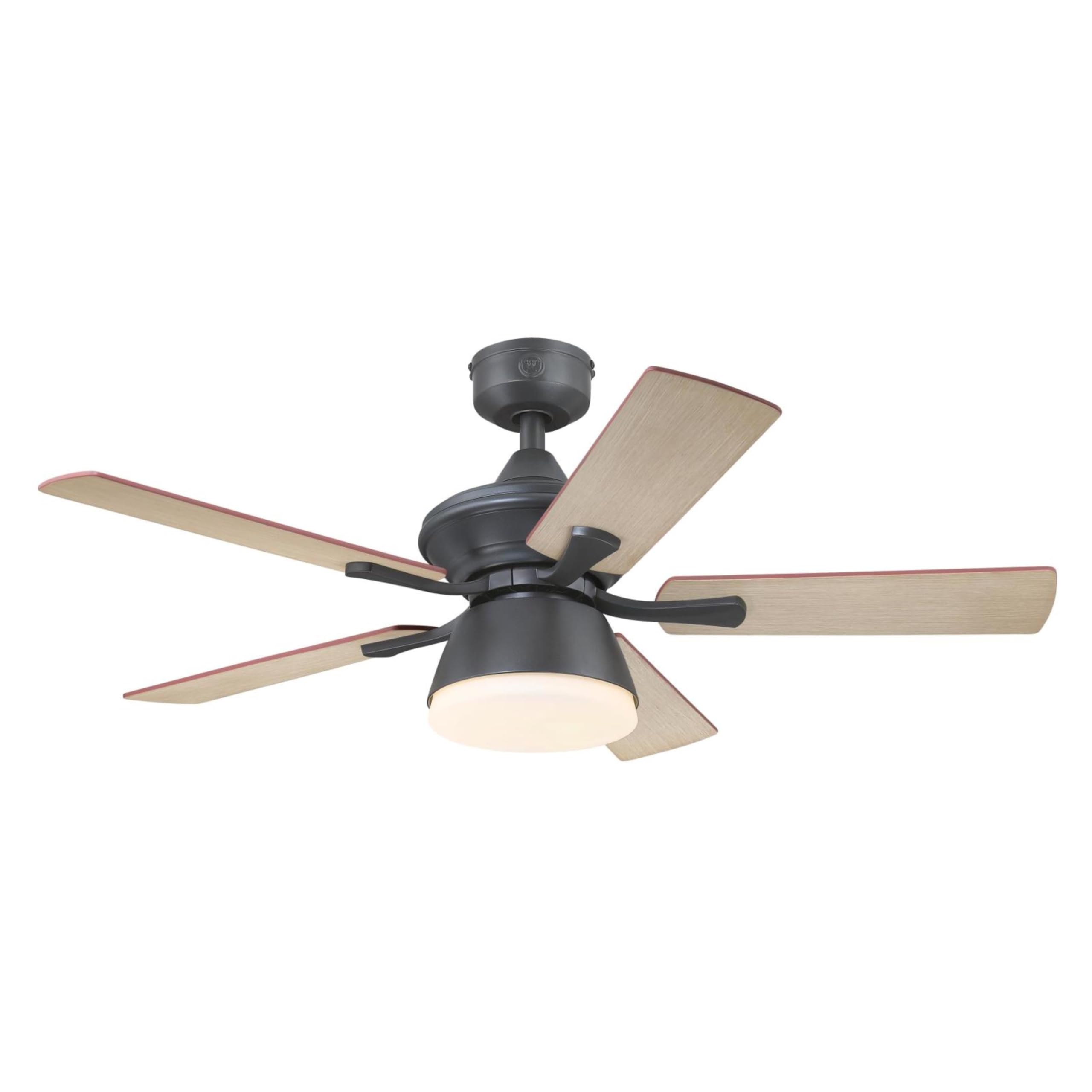 Westinghouse Lighting Nevada Traditional Indoor/Outdoor Ceiling Fan  LED Light Fixture with Opal Frosted Glass  Remote Control  42 Inch  Iron Finish